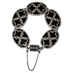 Pulsera Paradizia Única Óvalos de Ónix Negro con Diamantes Engastados