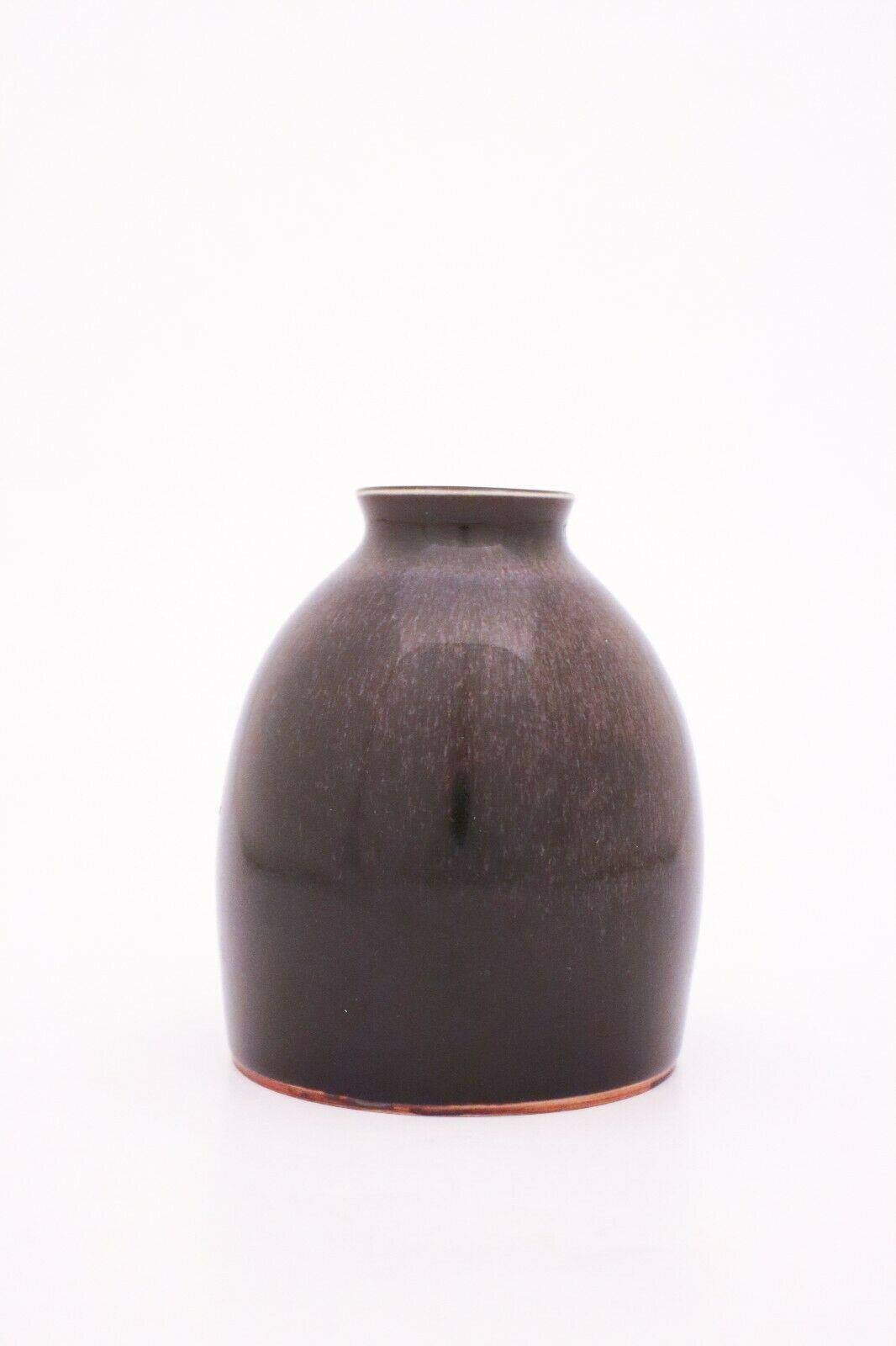 Scandinavian Modern Unique Black Stoneware Vase, Carl-Harry Stålhane, Rörstrand, Mid century Vintage For Sale