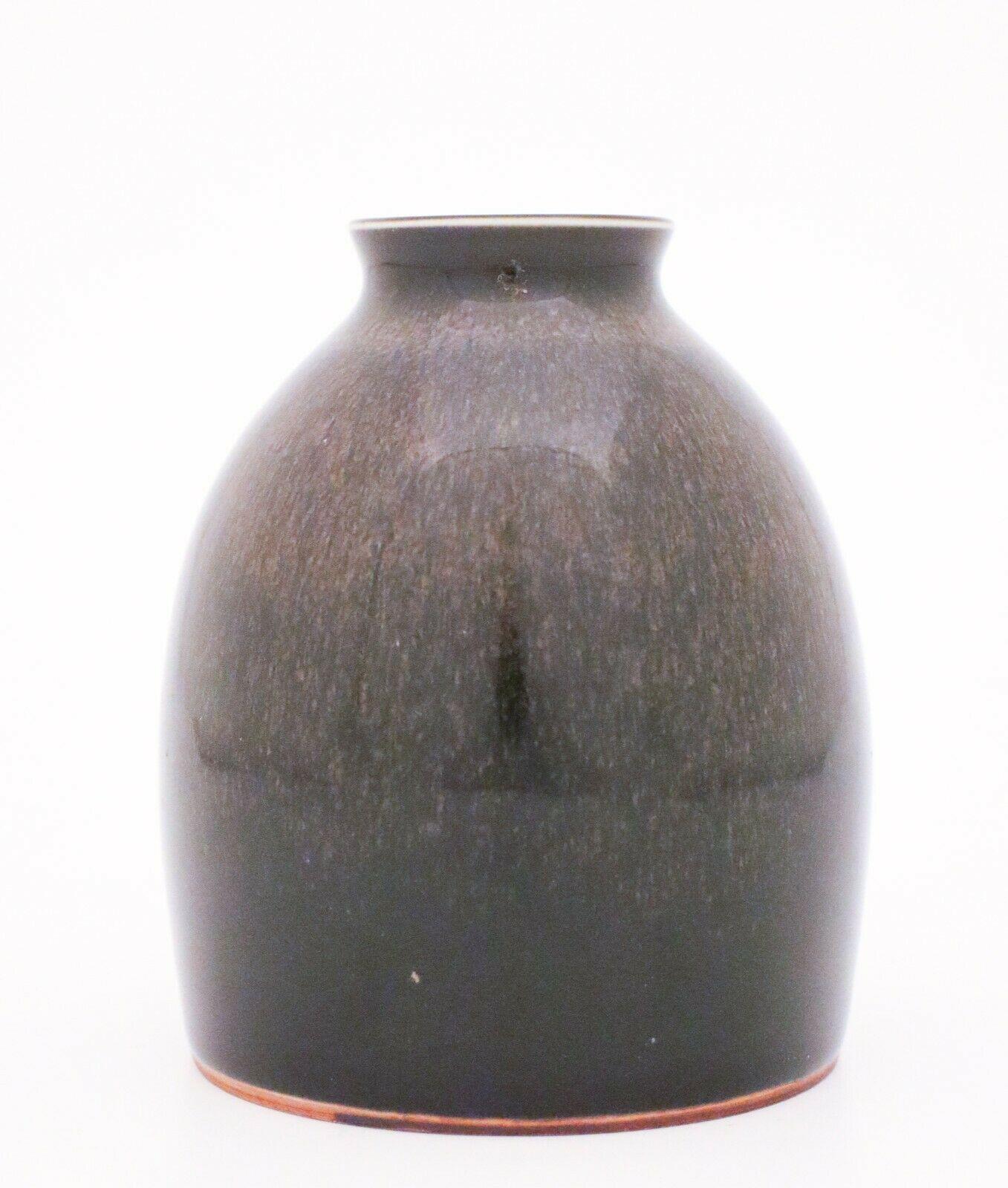 Swedish Unique Black Stoneware Vase, Carl-Harry Stålhane, Rörstrand, Mid century Vintage For Sale