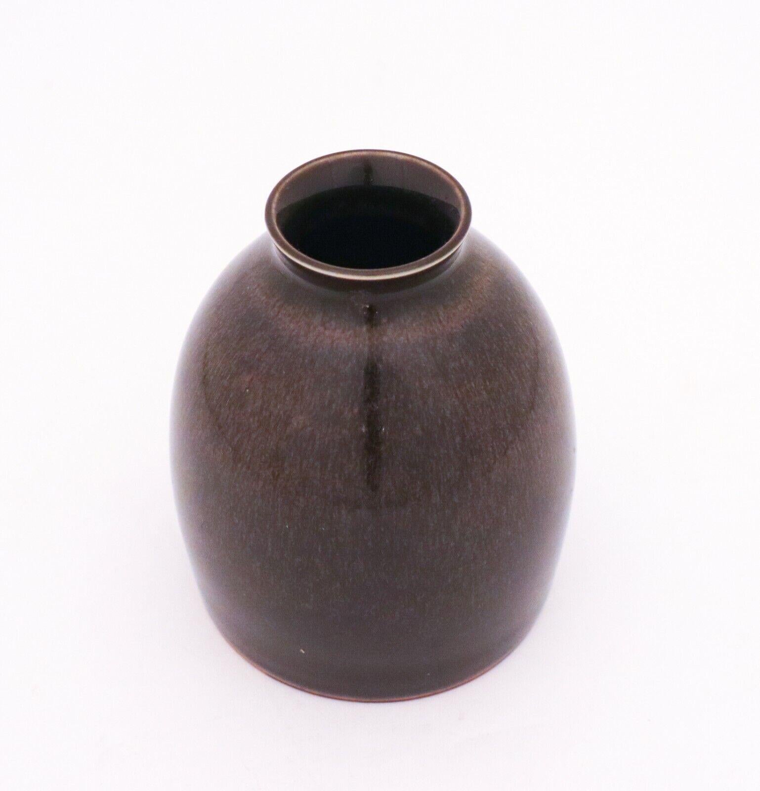 Glazed Unique Black Stoneware Vase, Carl-Harry Stålhane, Rörstrand, Mid century Vintage For Sale