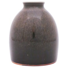 Vaso unico in gres nero, Carl-Harry Stålhane, Rörstrand, metà secolo, Vintage