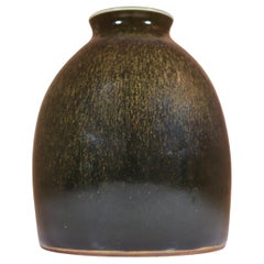 Unique Black Stoneware Vase, Carl-Harry Stålhane, Rörstrand, Mid century Vintage