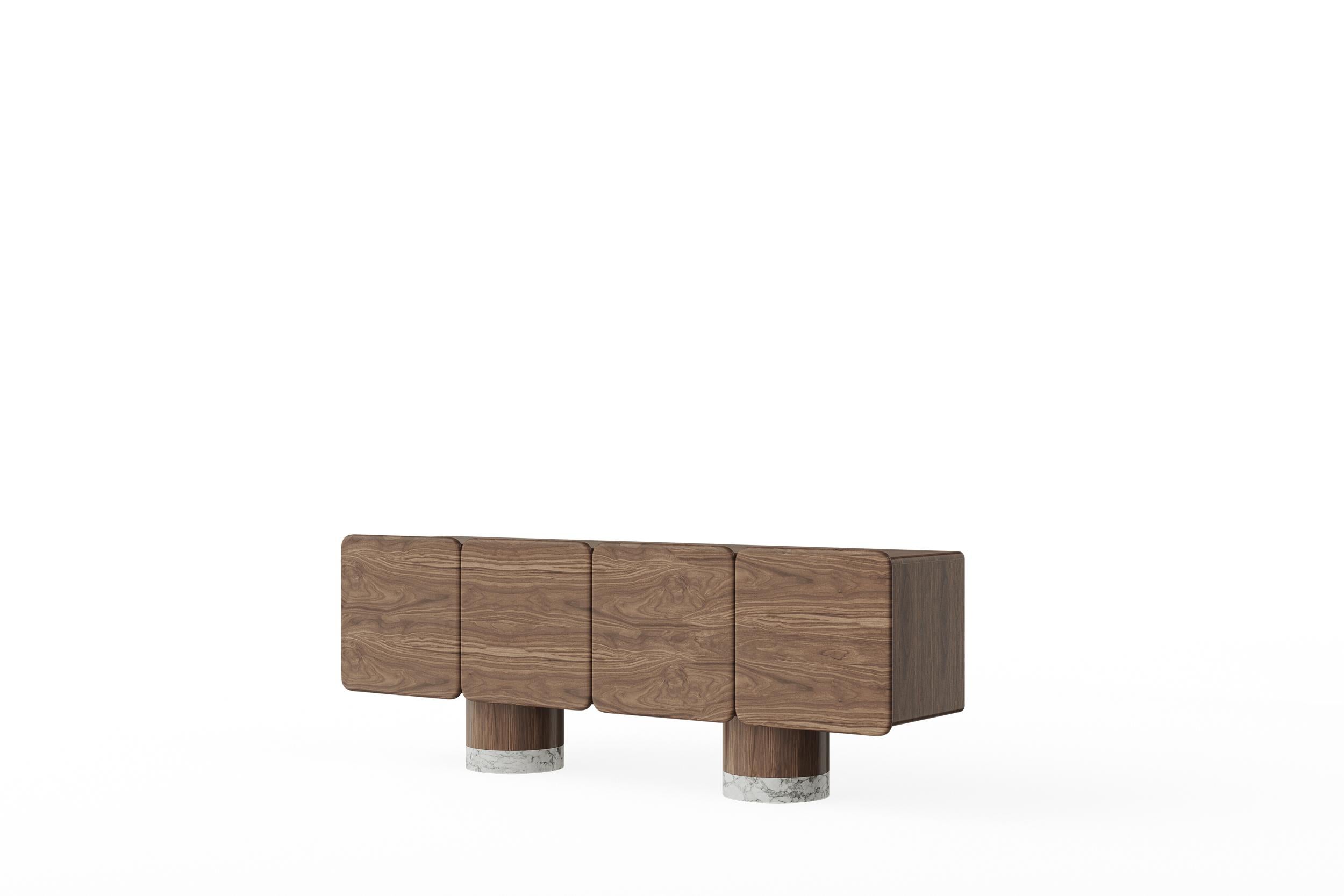 Italian Unique, Black Walnut, Venus Wood Sideboard by Ultramobili For Sale