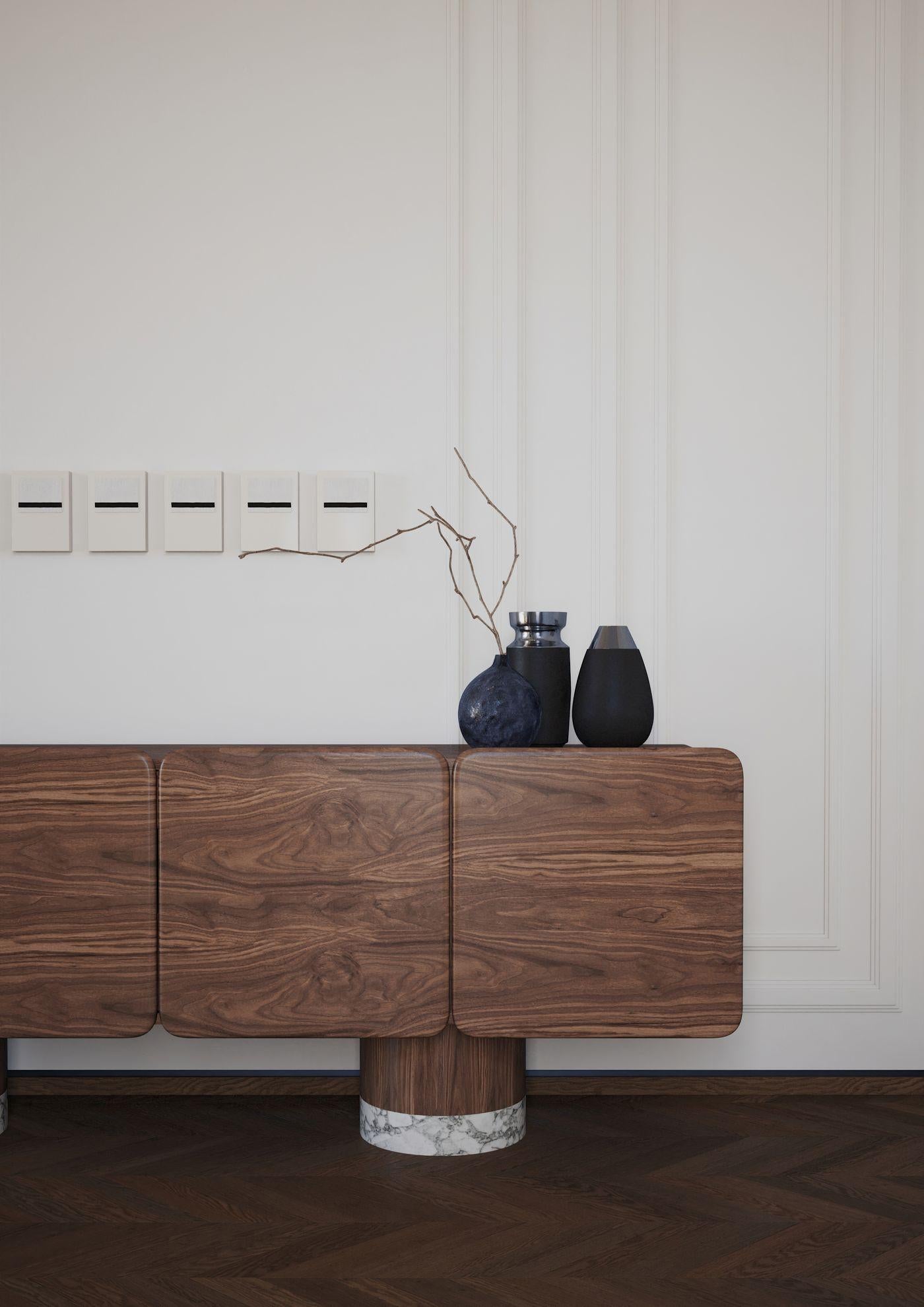 Contemporary Unique, Black Walnut, Venus Wood Sideboard by Ultramobili For Sale