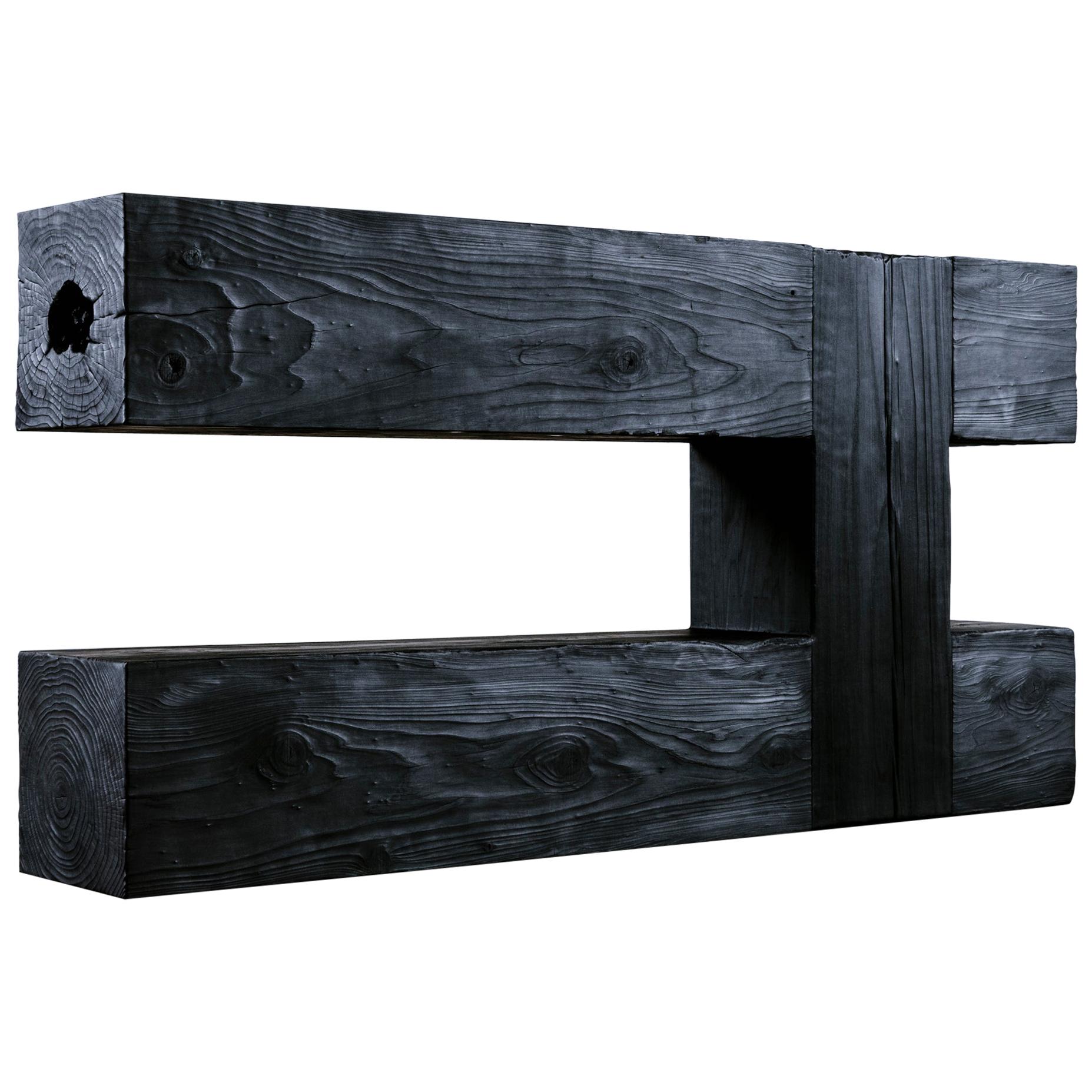 Unique Blackened Redwood Console by Base 10