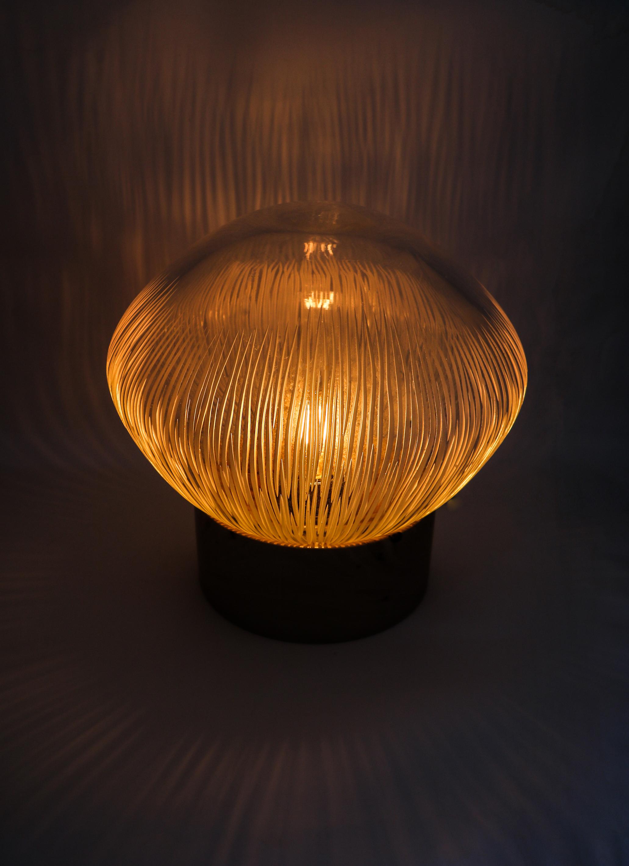 Contemporary Unique Blown Glass Table Lamp 