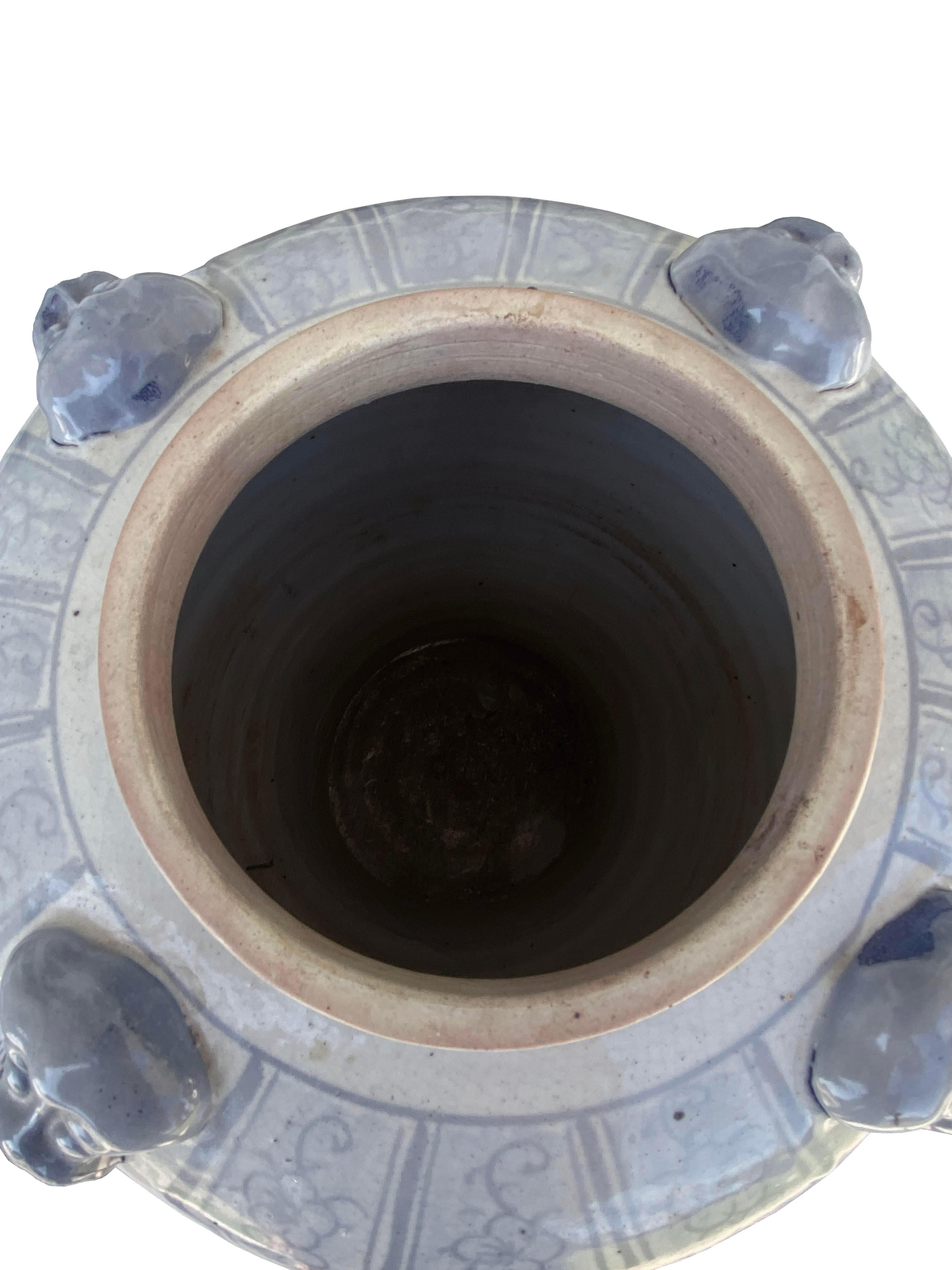 Unico barattolo con coperchio blu e grigio in vendita 3