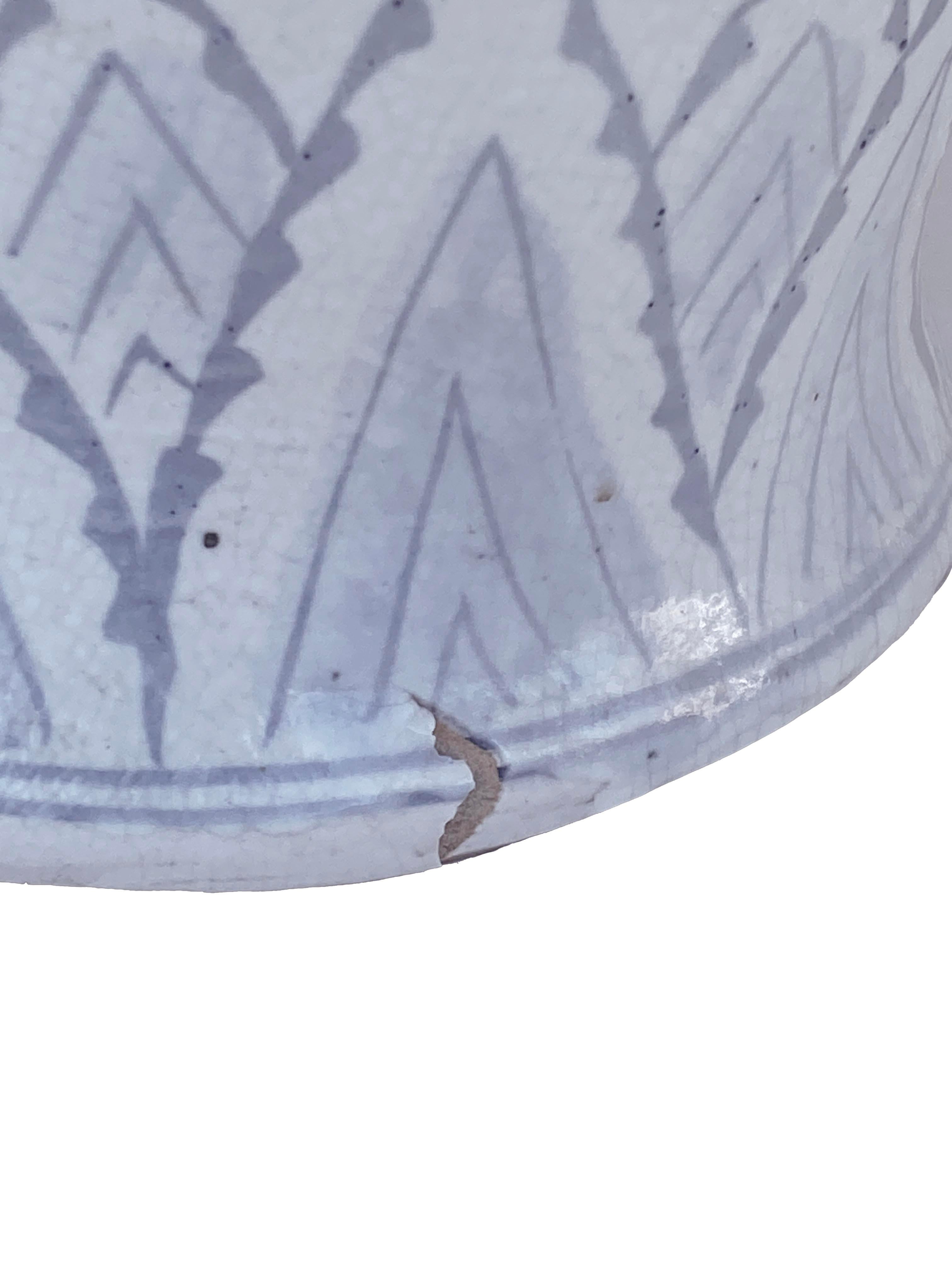 Unico barattolo con coperchio blu e grigio in vendita 2