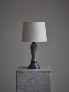 Einzigartige blau-graue Tischlampe von Gertrud Kudielka, ""Hjort", Dänemark, 1930er Jahre