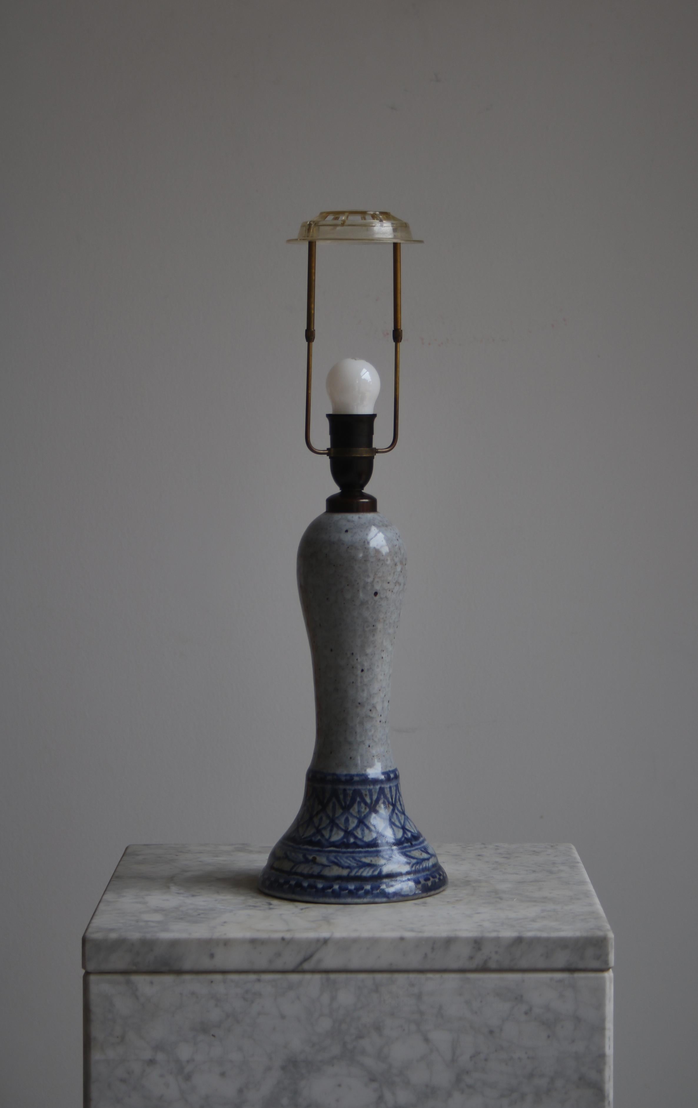 Scandinavian Modern Unique Blue & Grey Table Lamp by Gertrud Kudielka, 