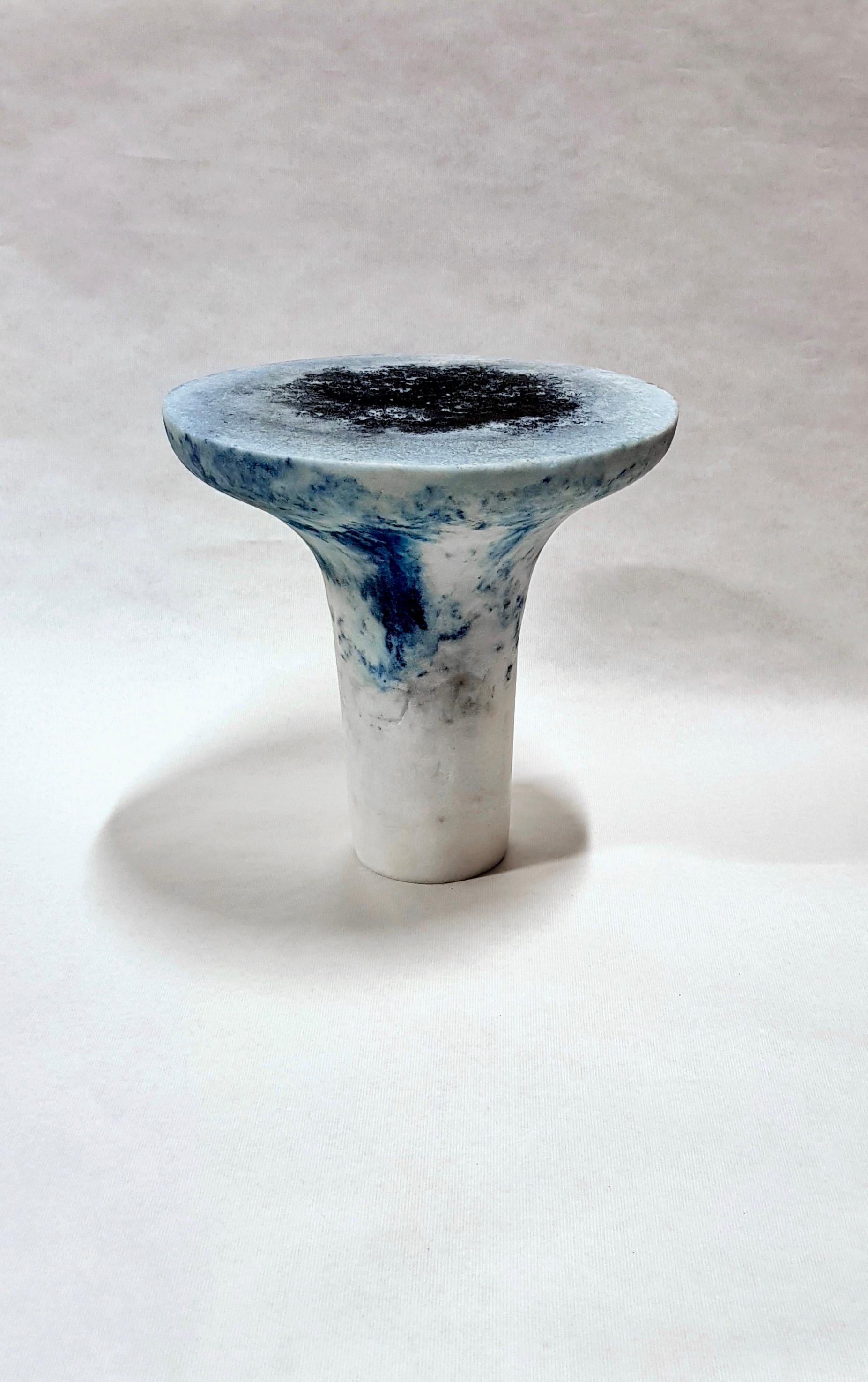 Unique Blue Marbled Salts Gueridon, Roxane Lahidji In New Condition In Geneve, CH