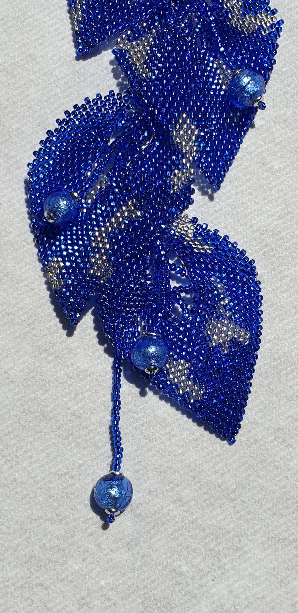 Perlenkette aus blauem Muranoglas in Blau  im Zustand „Neu“ im Angebot in Dallas, TX