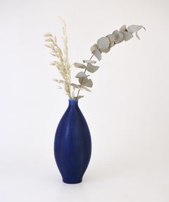Unique Blue Vase, Carl-Harry Stålhane, Rörstrand, Midcentury Vintage, 1940s