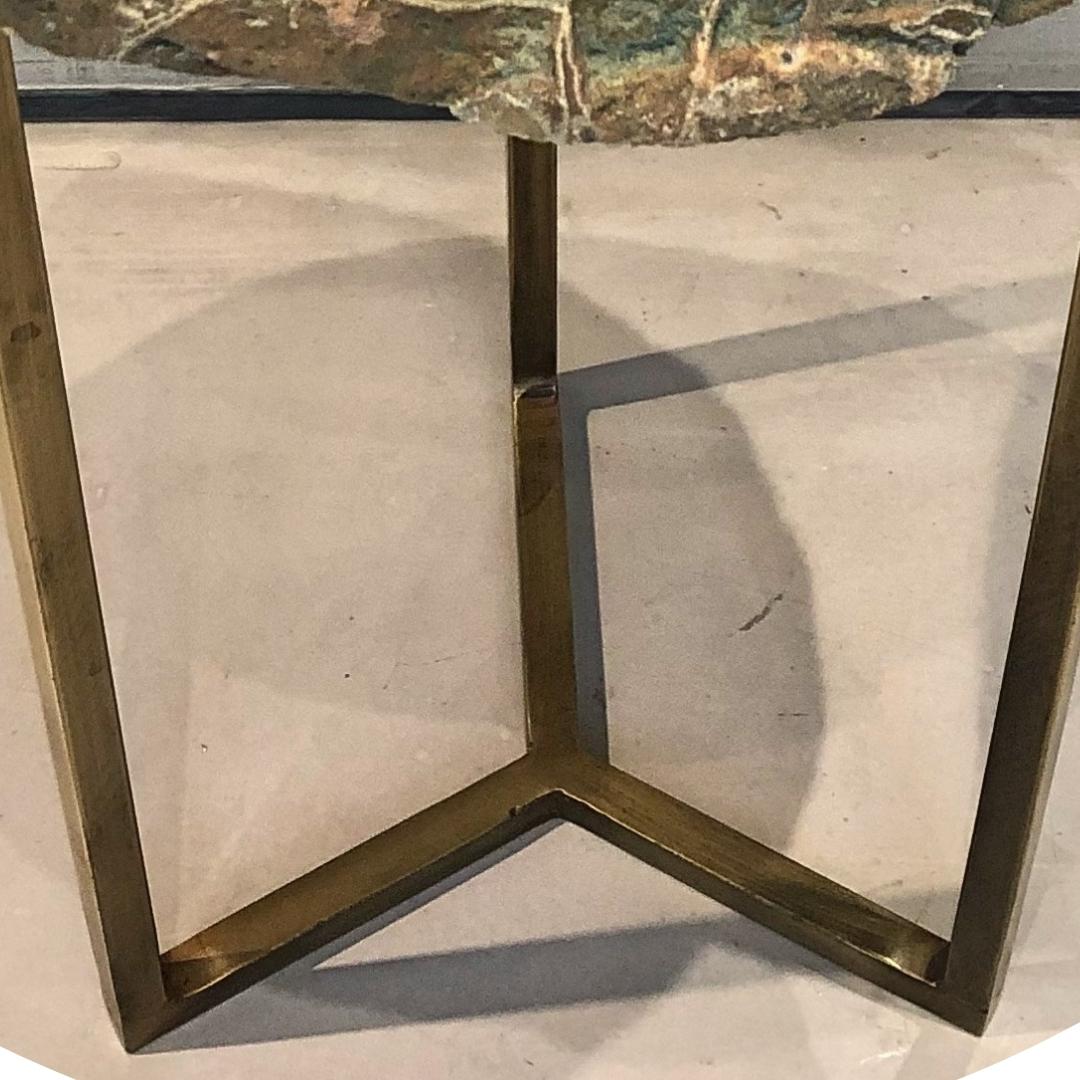 blue agate side table