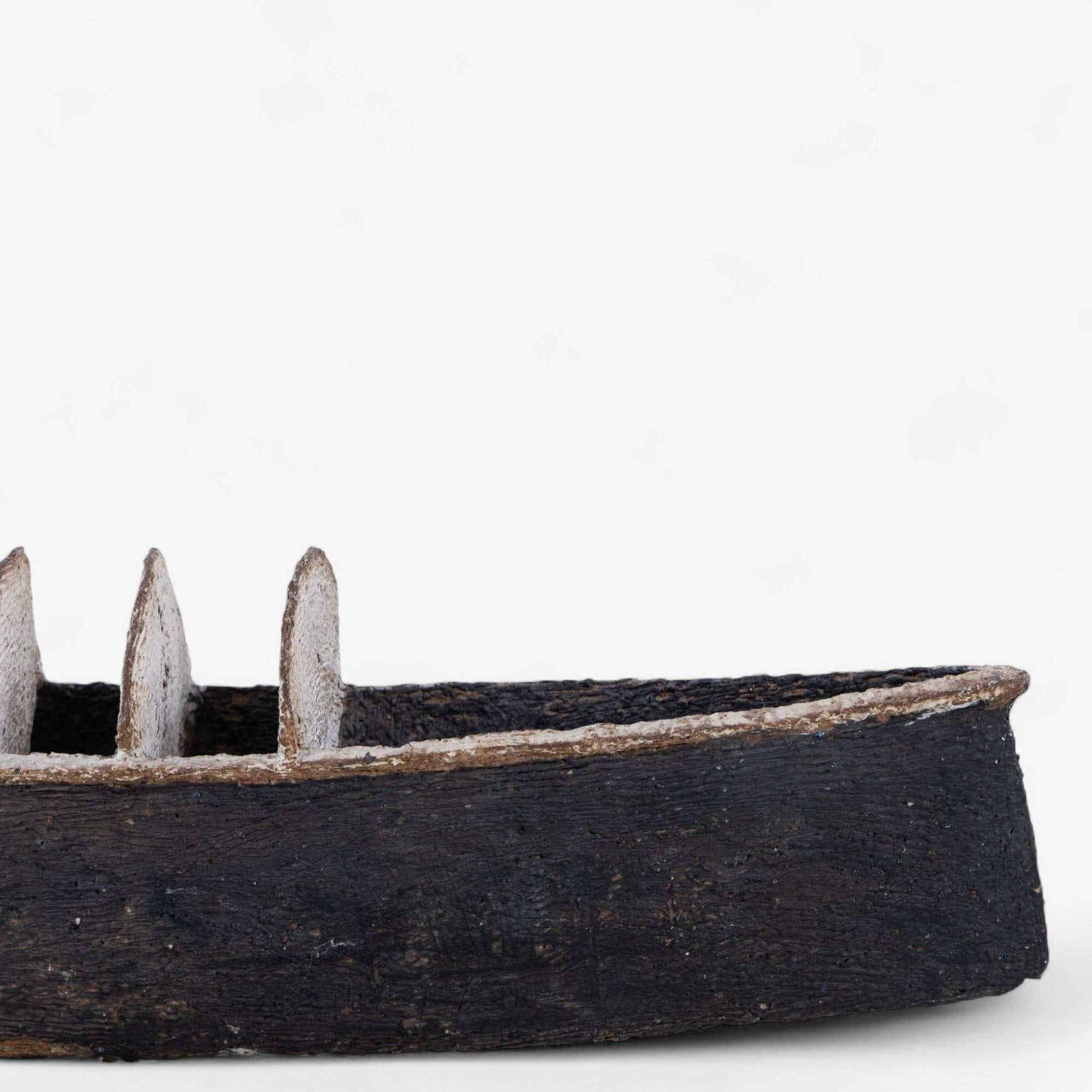 Mid-Century Modern Unique 'Boat' sculpture in ceramic by Gunhild Aaberg For Sale