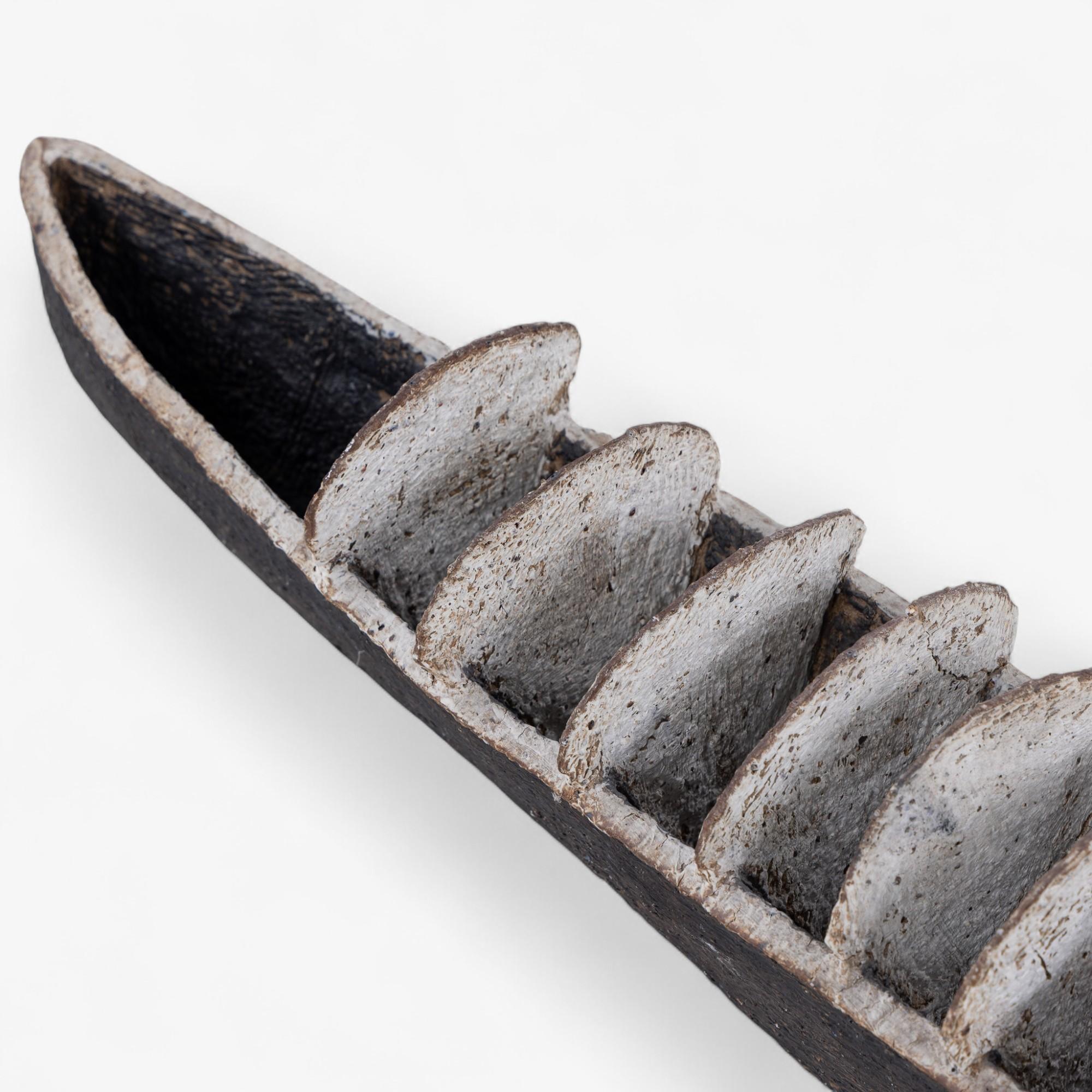 Unique 'Boat' sculpture in ceramic by Gunhild Aaberg In Good Condition For Sale In Copenhagen, DK