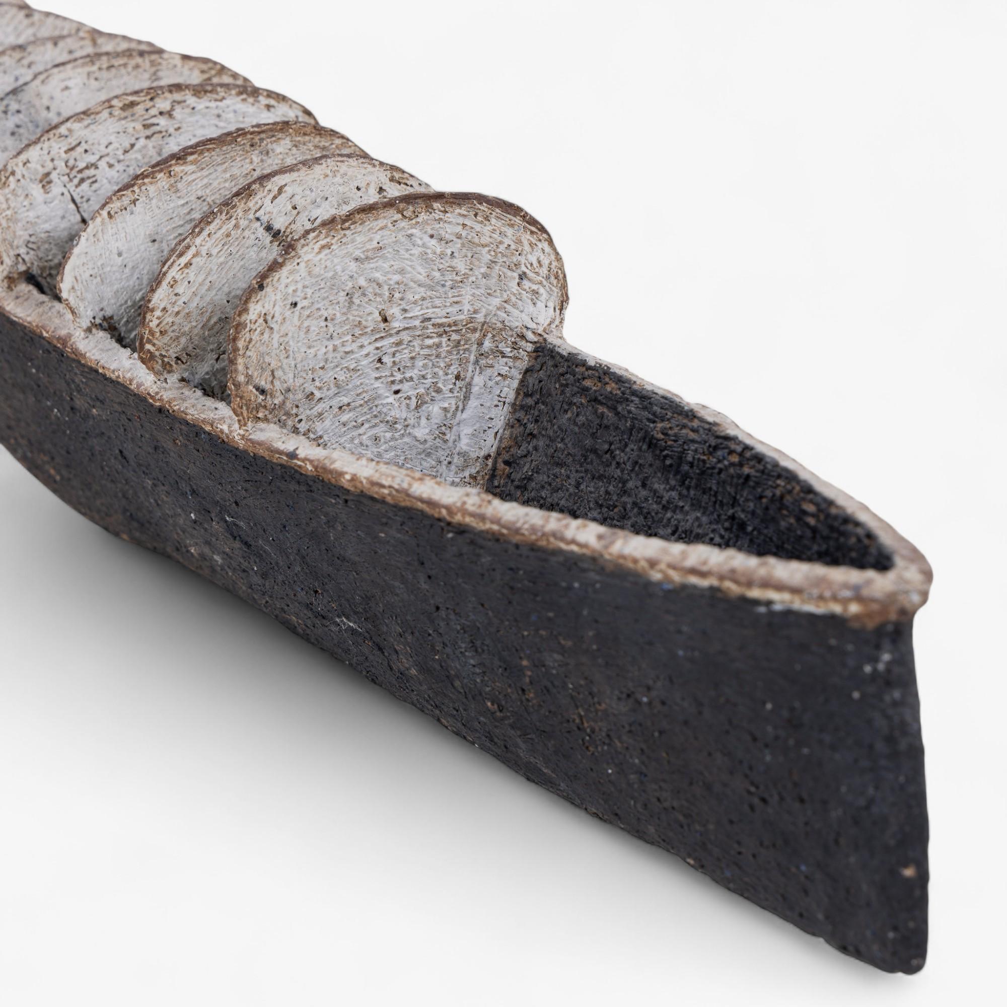 Unique 'Boat' sculpture in ceramic by Gunhild Aaberg For Sale 2