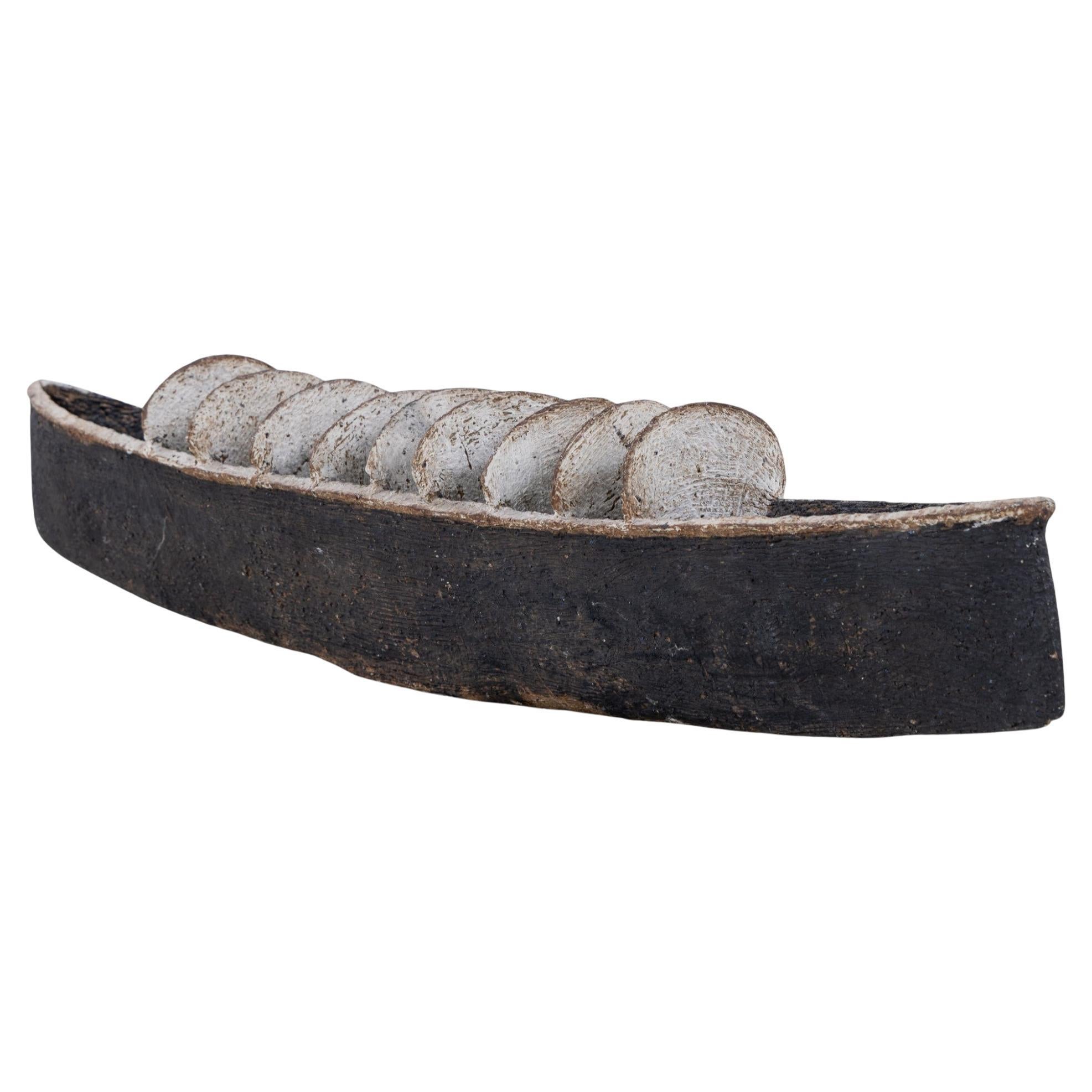 Unique 'Boat' sculpture in ceramic by Gunhild Aaberg For Sale