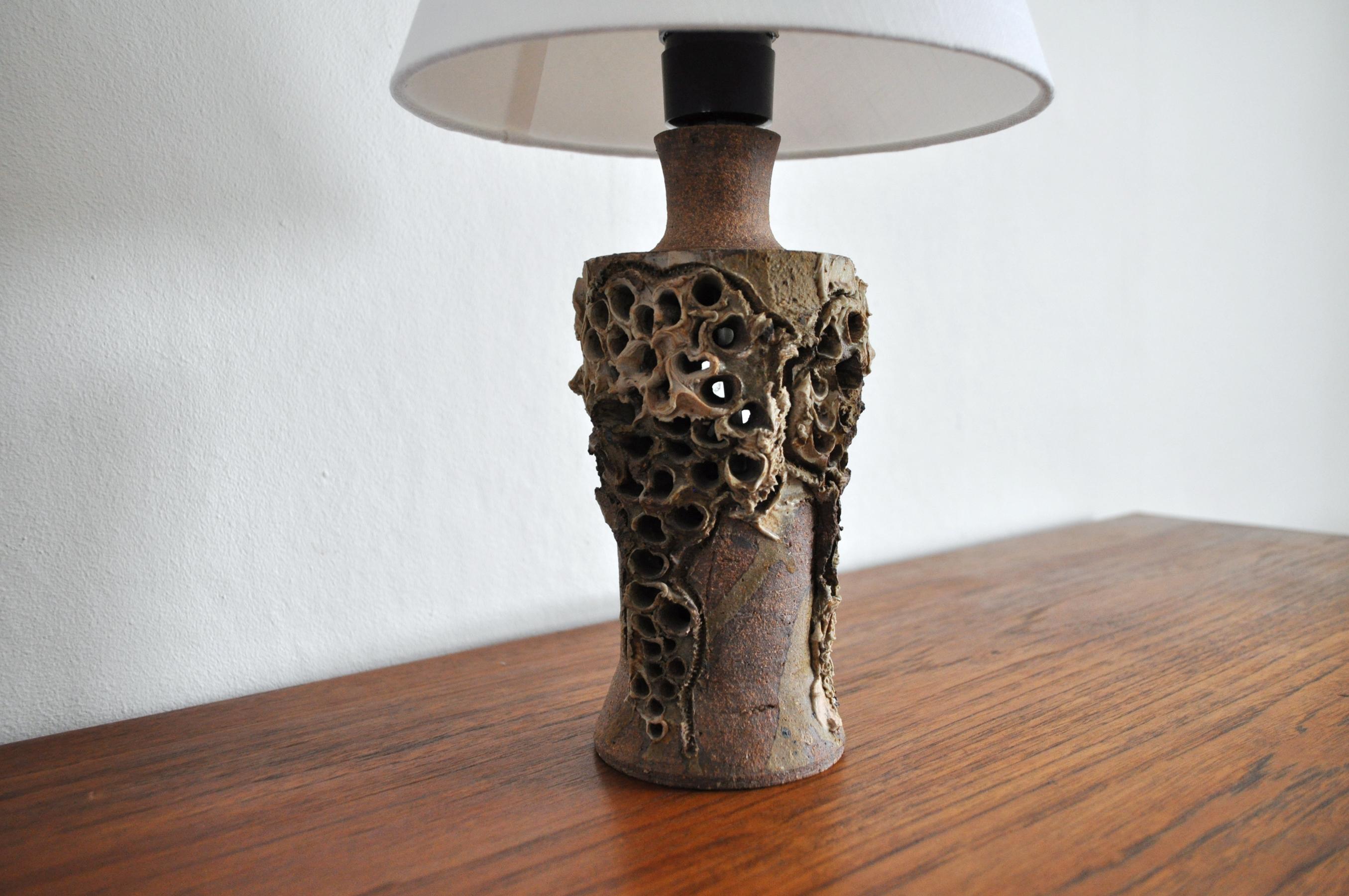 20th Century Unique Bodil Marie Nielsen Danish Modern Ceramic Table Lamp, 1960s For Sale