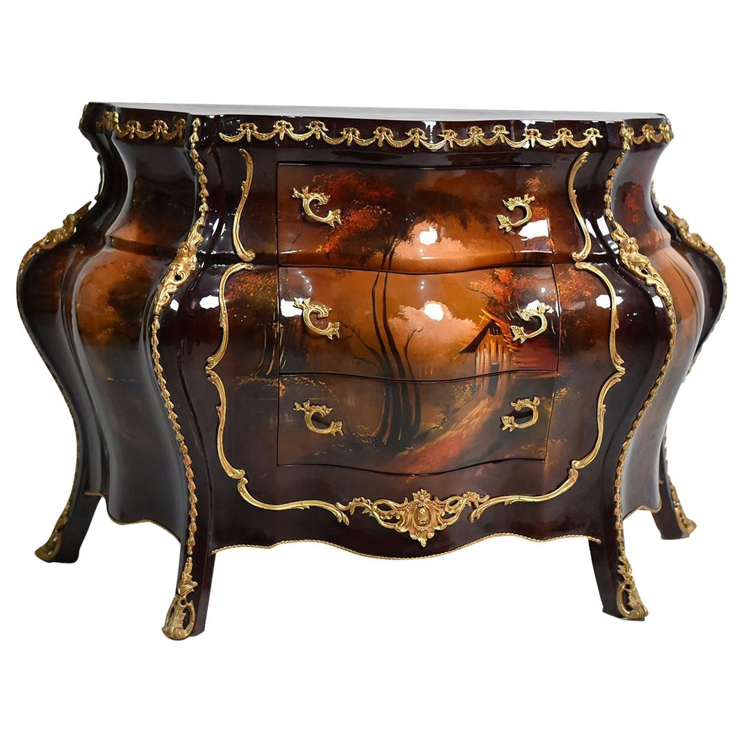 Unique Bombe French Classicism Commode, 20th Century For Sale