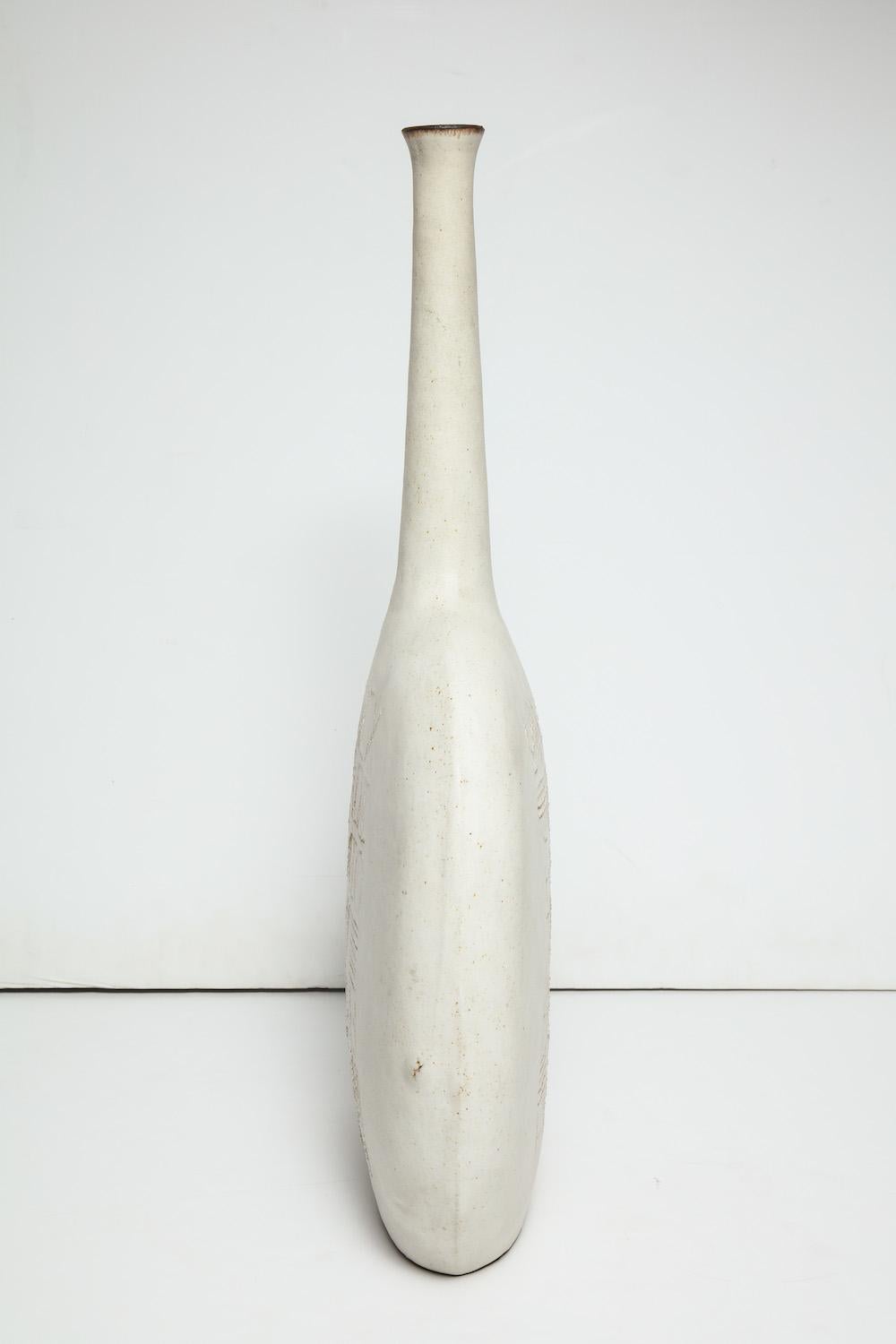 Mid-Century Modern Unique Bottle Form Vase by Bruno Gambone For Sale