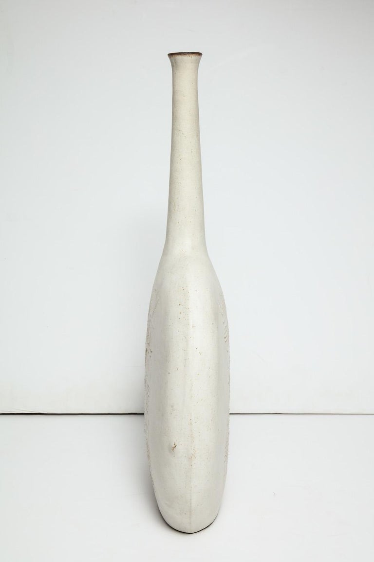 Italian Unique Bottle Form Vase by Bruno Gambone For Sale