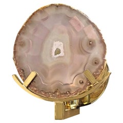 Unique Brass and Agate Stone Sconce