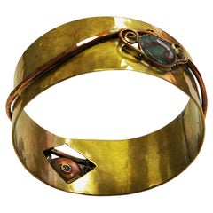 Unique Brass and Copper midcentury Bracelet by Anna Greta Eker, Norway, 1960s