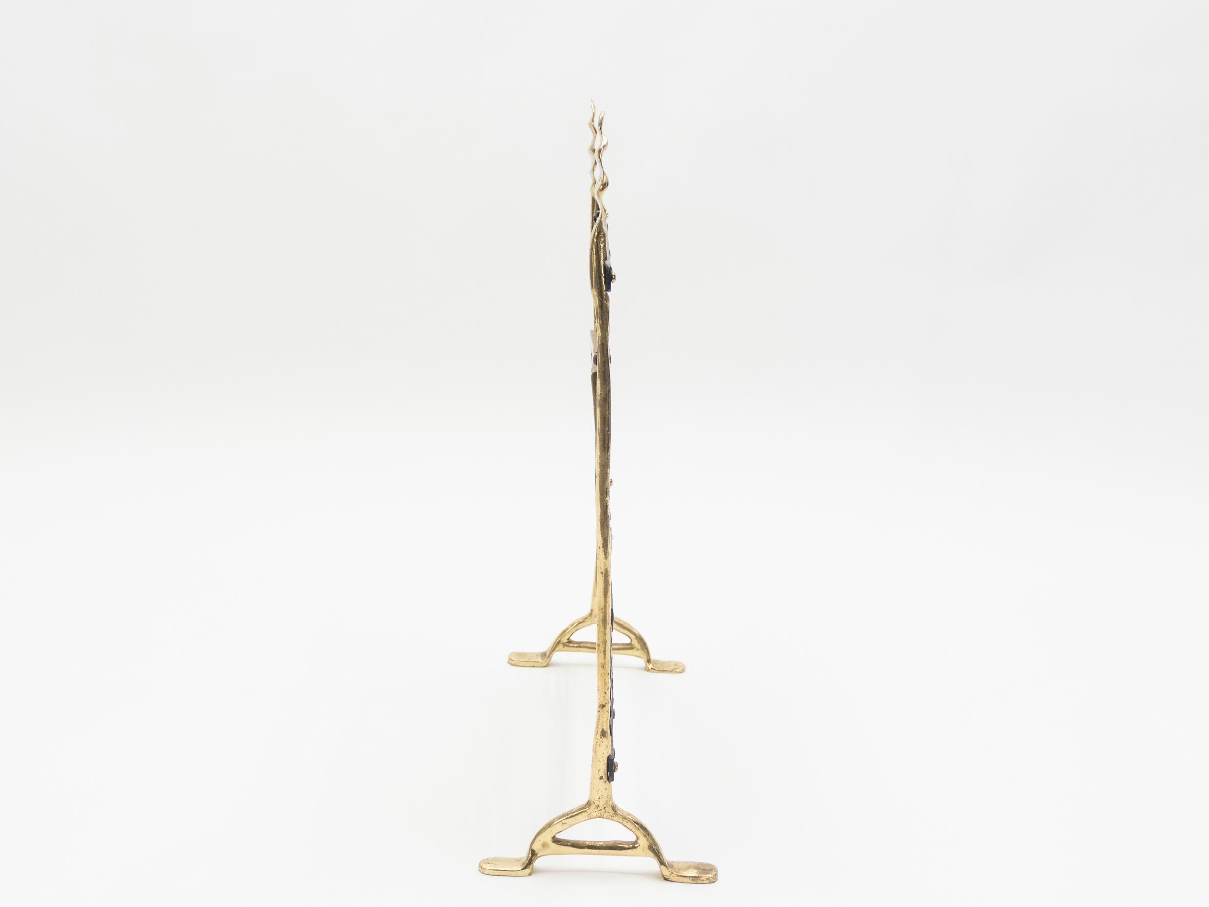 Unique Brass and Wrought Iron Fire Screen Manner of Garouste and Bonetti, 1980s 2