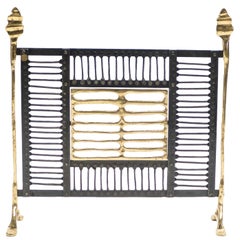 Vintage Unique Brass and Wrought Iron Fire Screen Manner of Garouste and Bonetti, 1980s