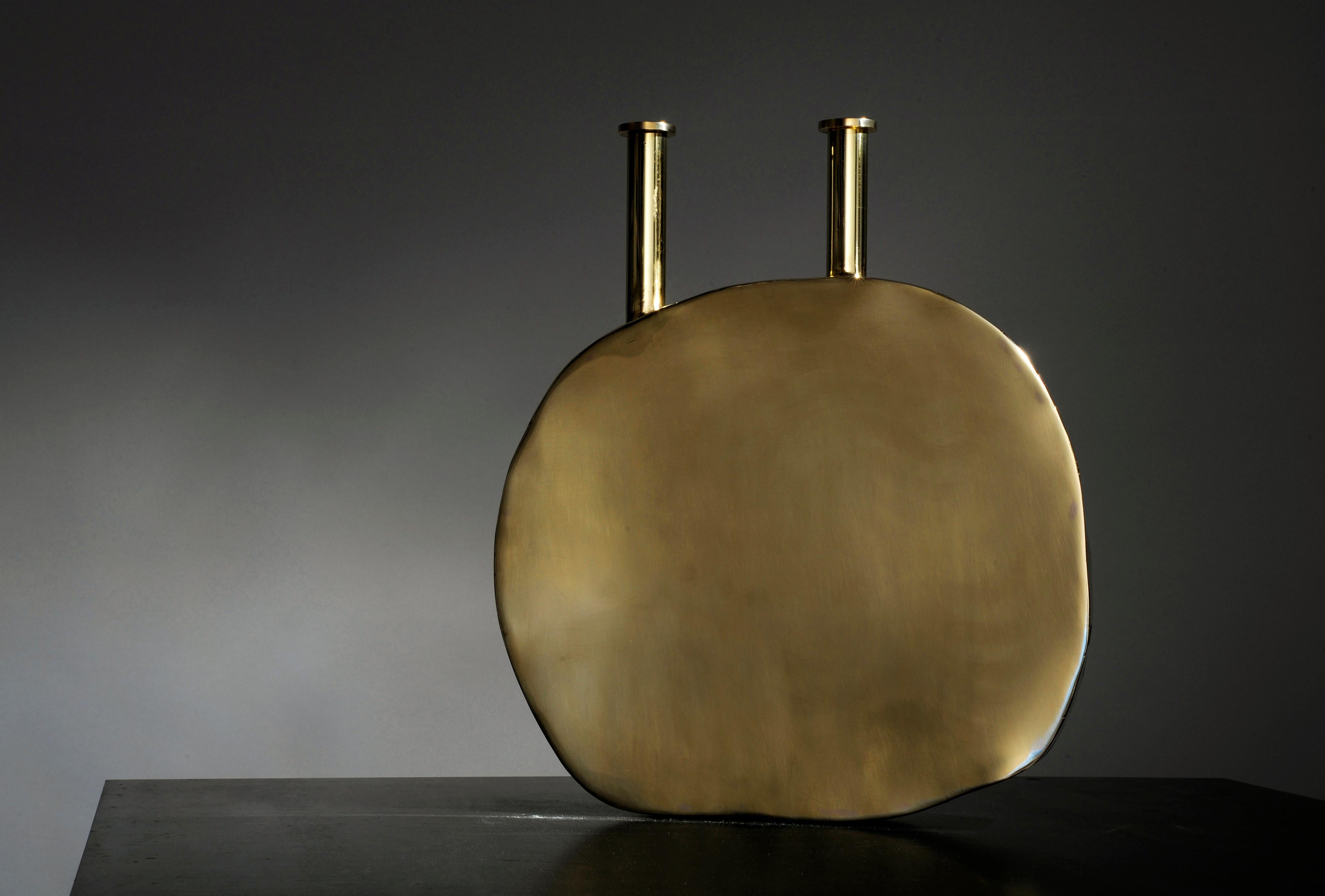 Modern Unique Brass Bottle, Hand-Sculpted and Signed by  Lukasz Friedrich