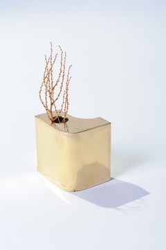 Unique Brass Bottle, Hand-Sculpted and Signed by Lukasz Friedrich