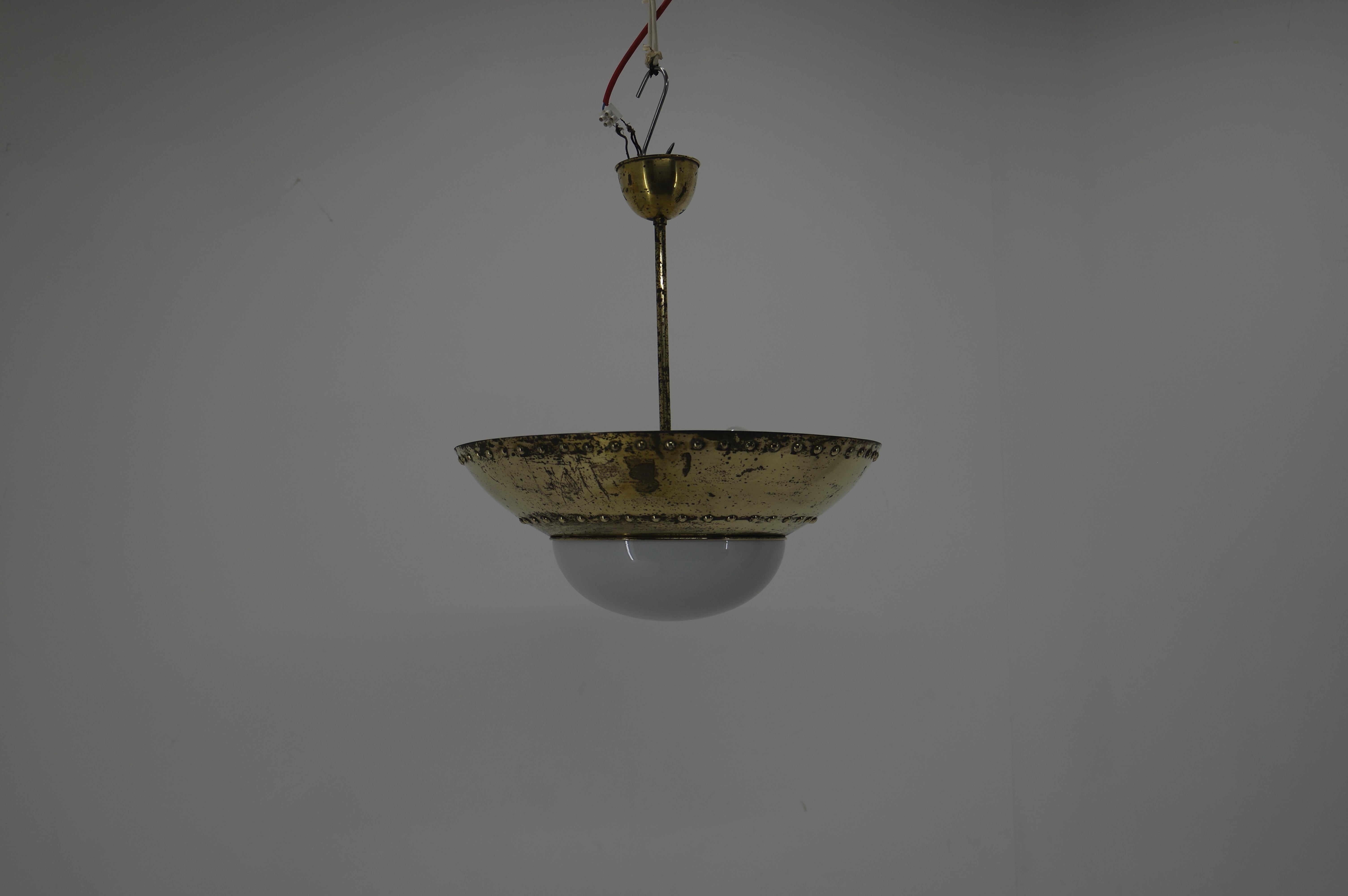 Unique Brass Chandelier by Franta Anyz, 1920s 1