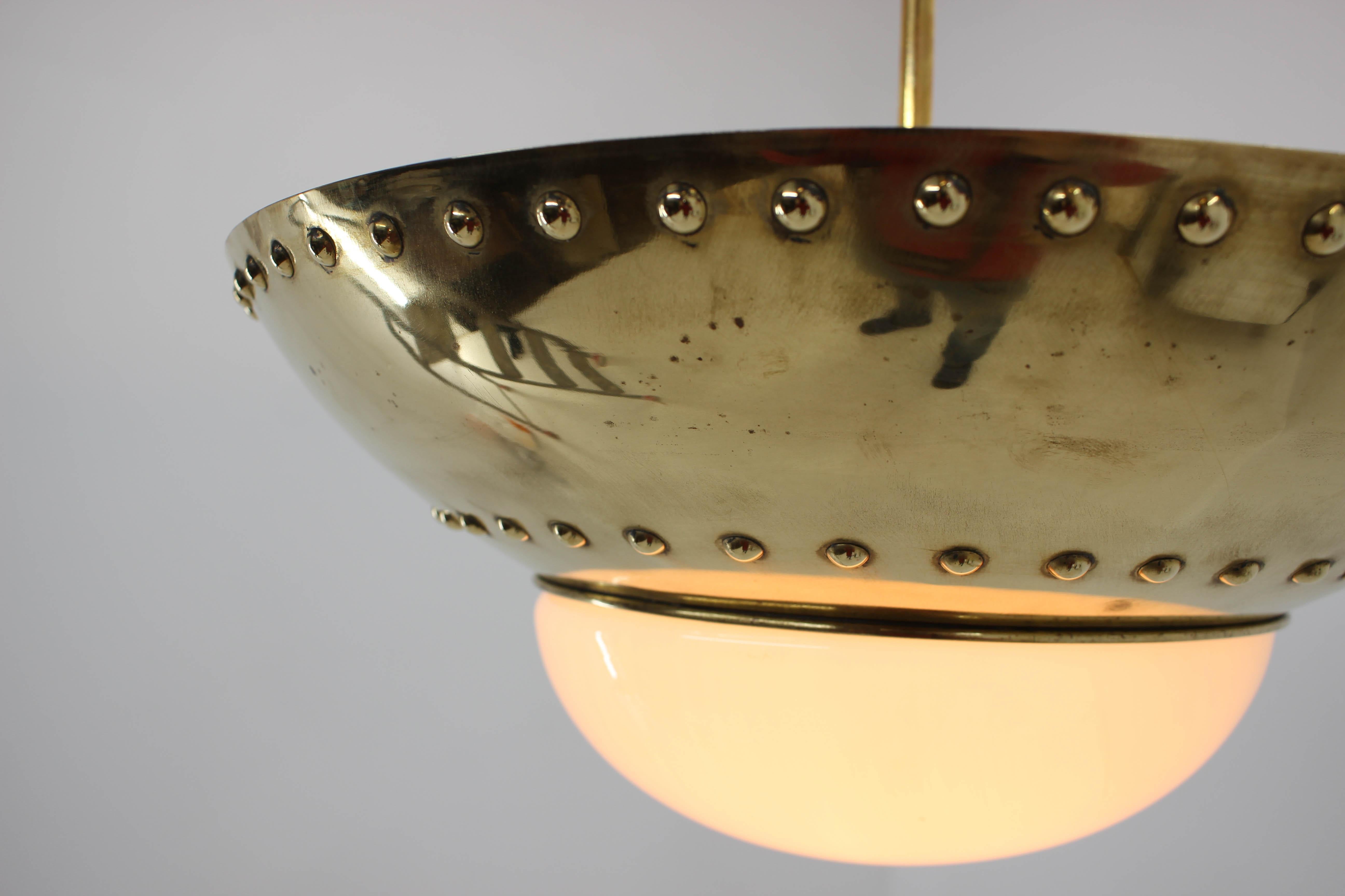 Unique Brass Chandelier by Franta Anyz, 1920s 5