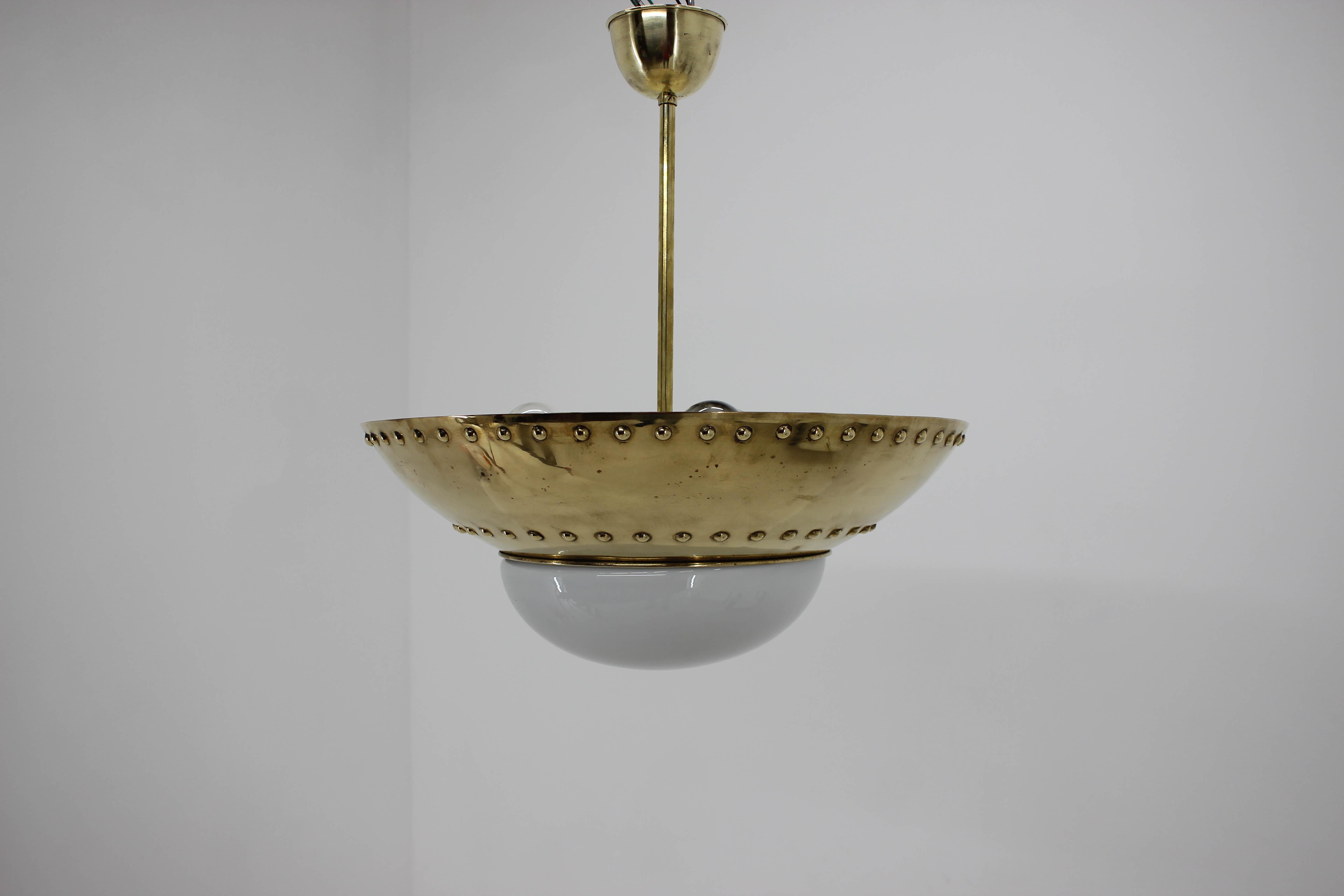 Unique Brass Chandelier by Franta Anyz, 1920s, Up to Two Items 7