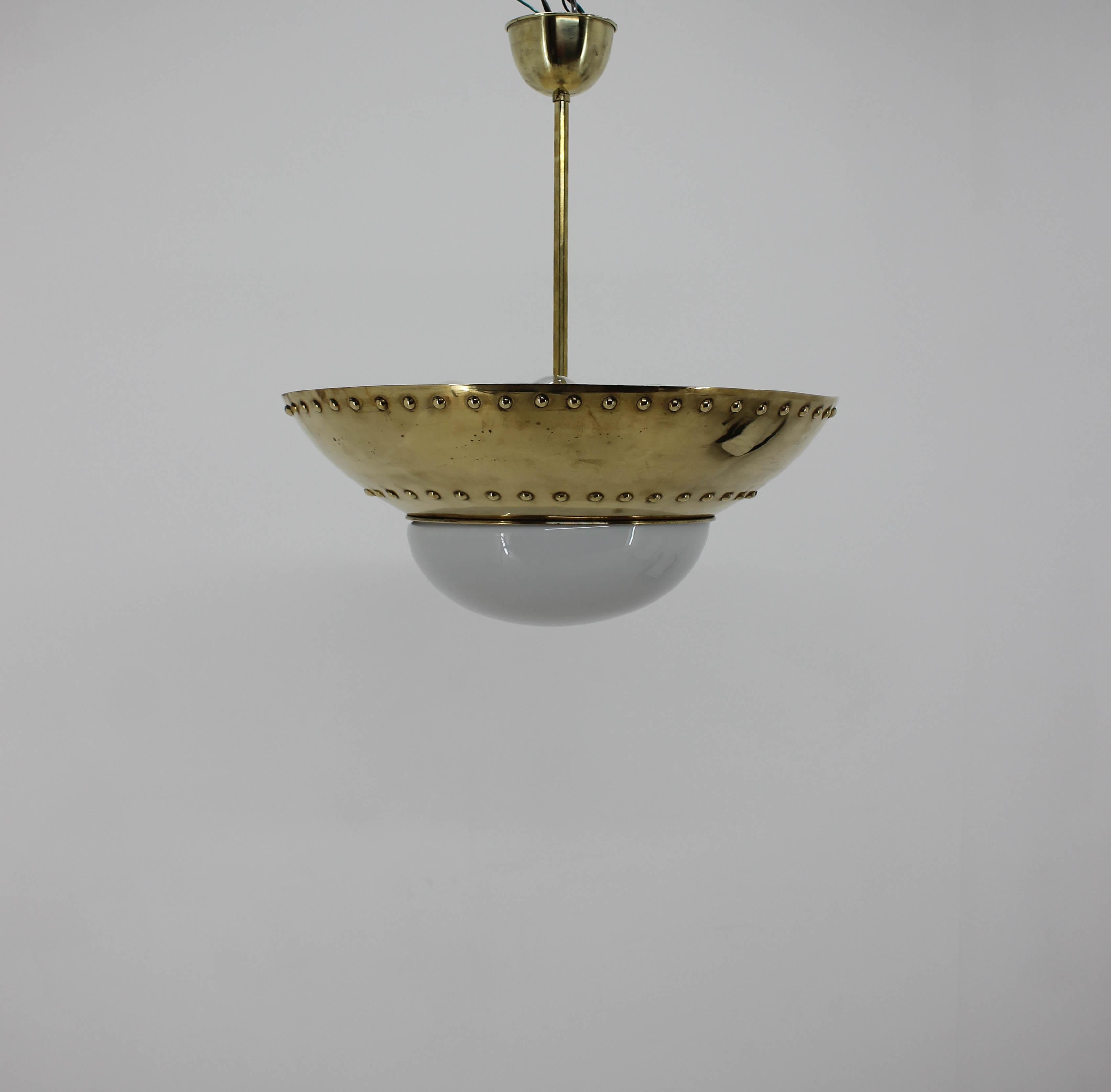 Czech Unique Brass Chandelier by Franta Anyz, 1920s, Up to Two Items