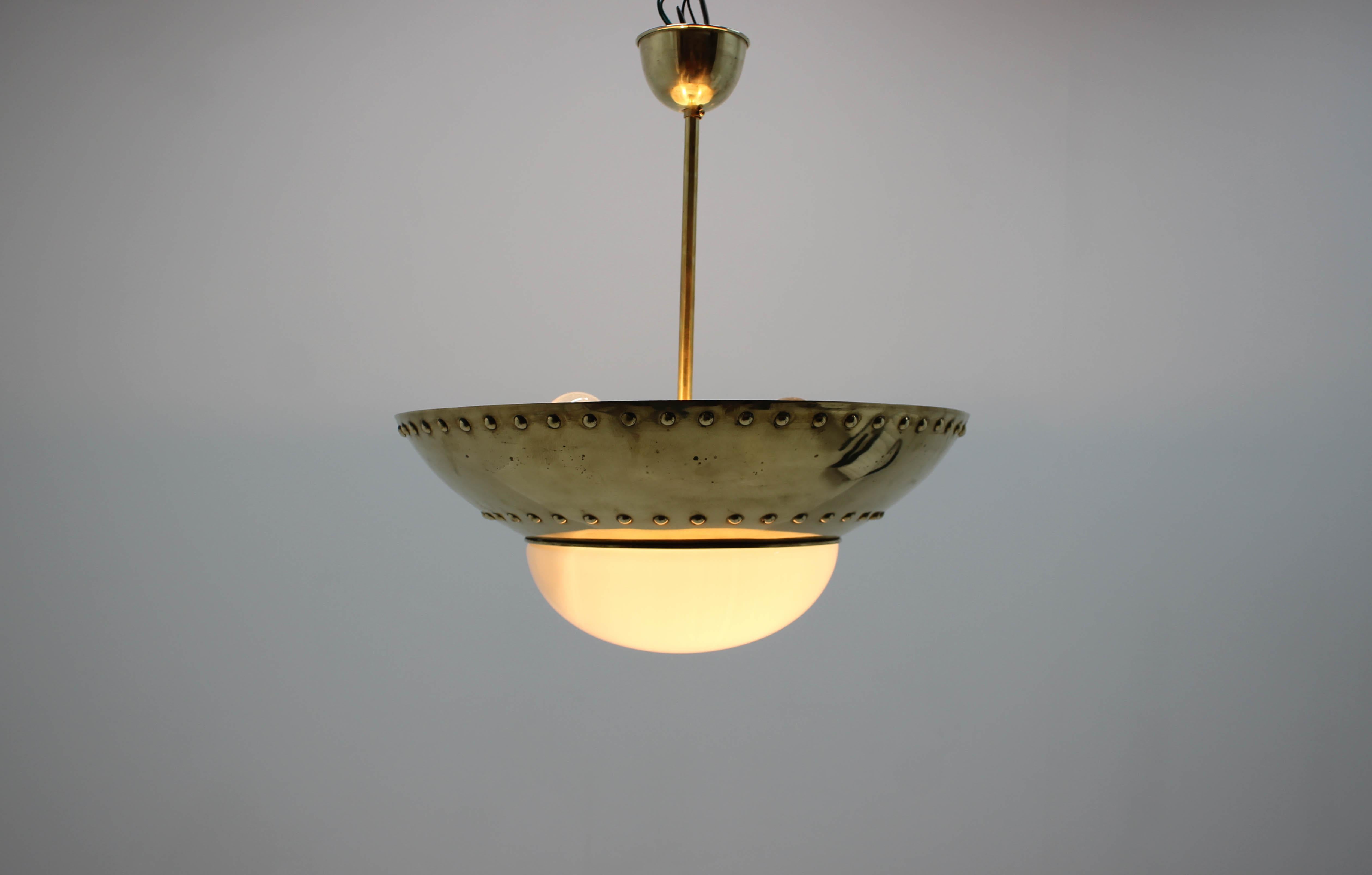Unique Brass Chandelier by Franta Anyz, 1920s 1
