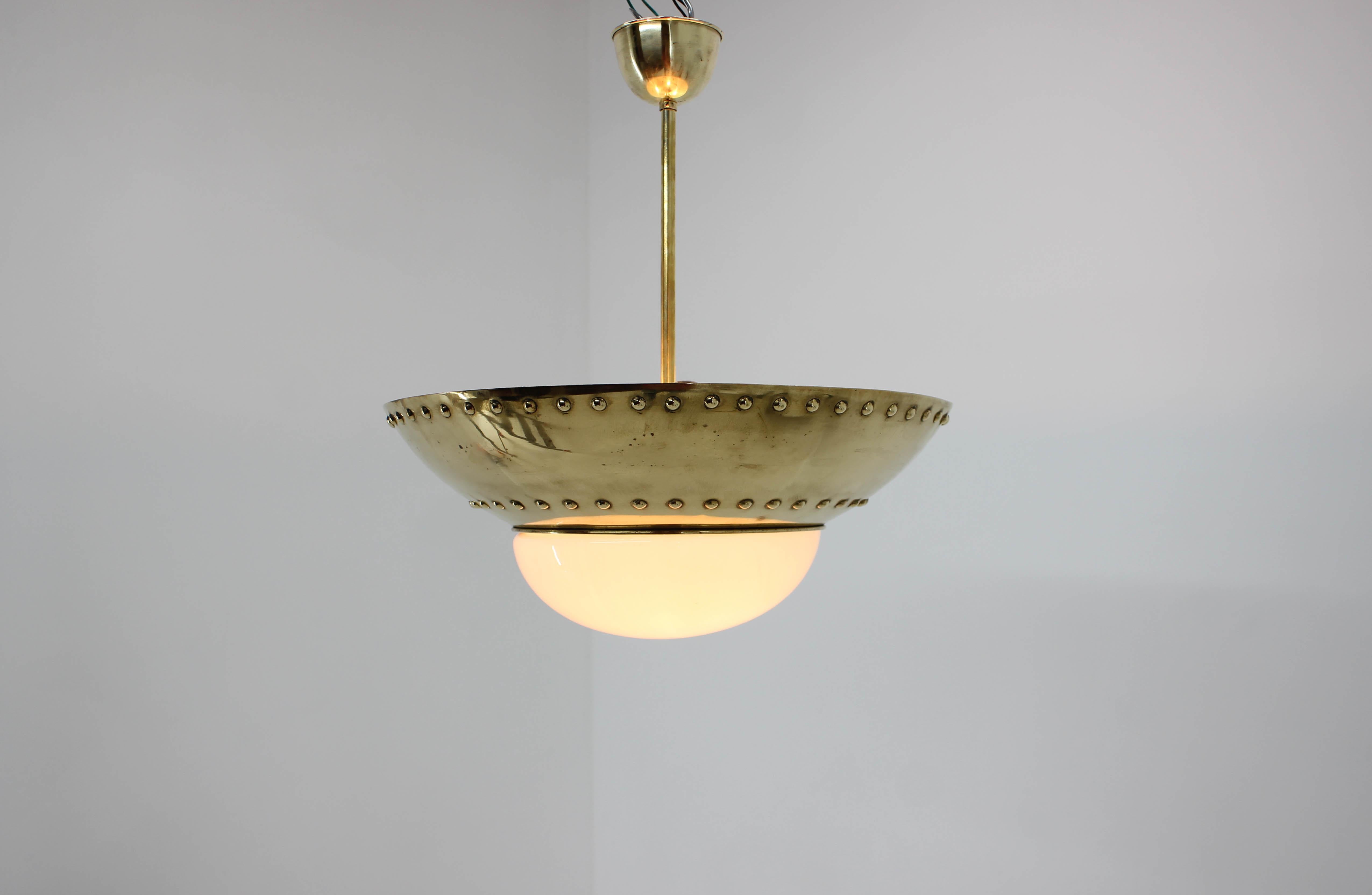 Unique Brass Chandelier by Franta Anyz, 1920s 2