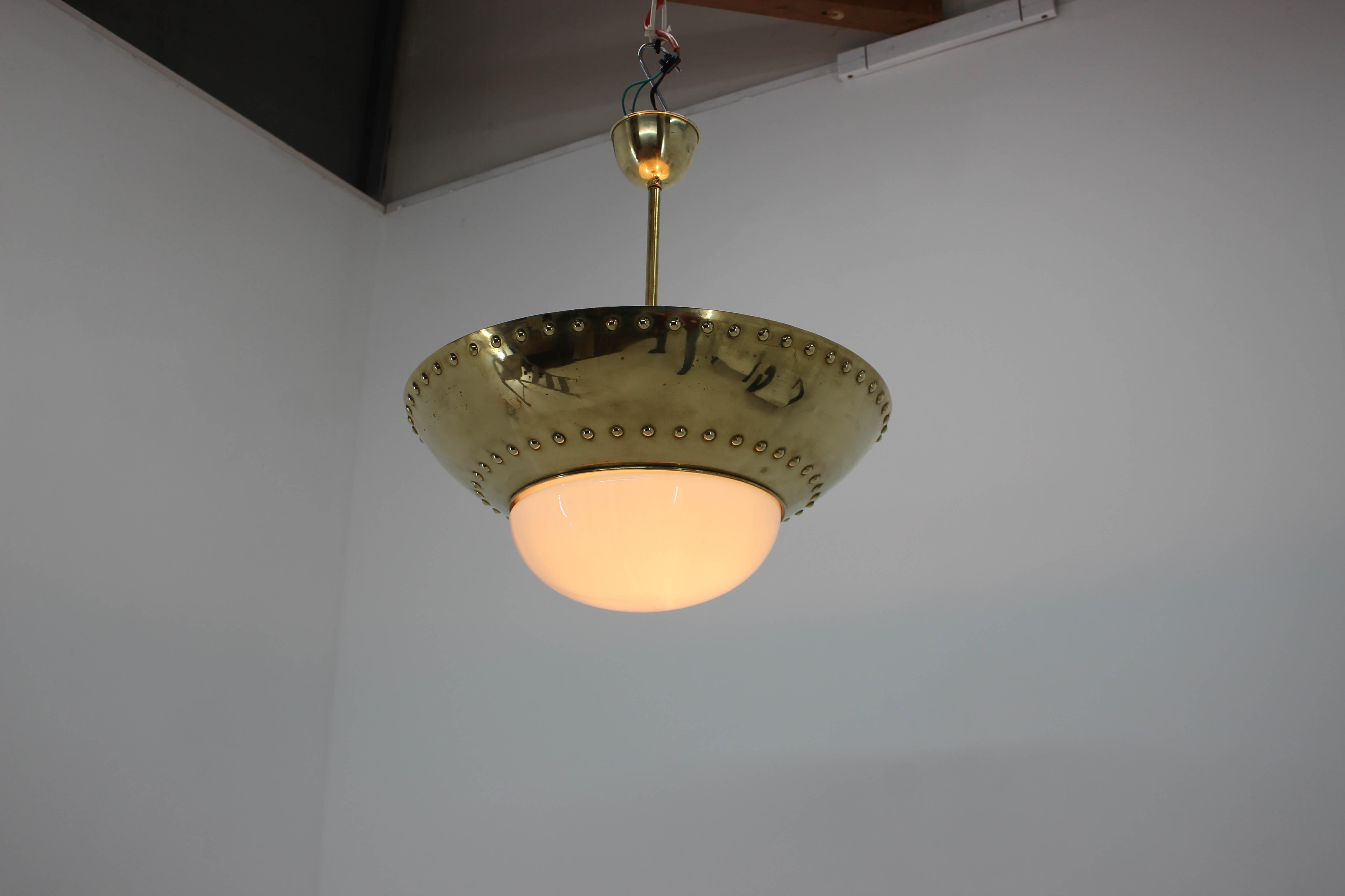 Unique Brass Chandelier by Franta Anyz, 1920s 3