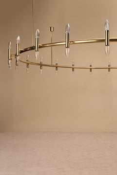 Unique brass chandelier by Hans-Agne Jakobsson, Sweden, 1960s