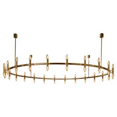 Unique brass chandelier by Hans-Agne Jakobsson, Sweden, 1960s