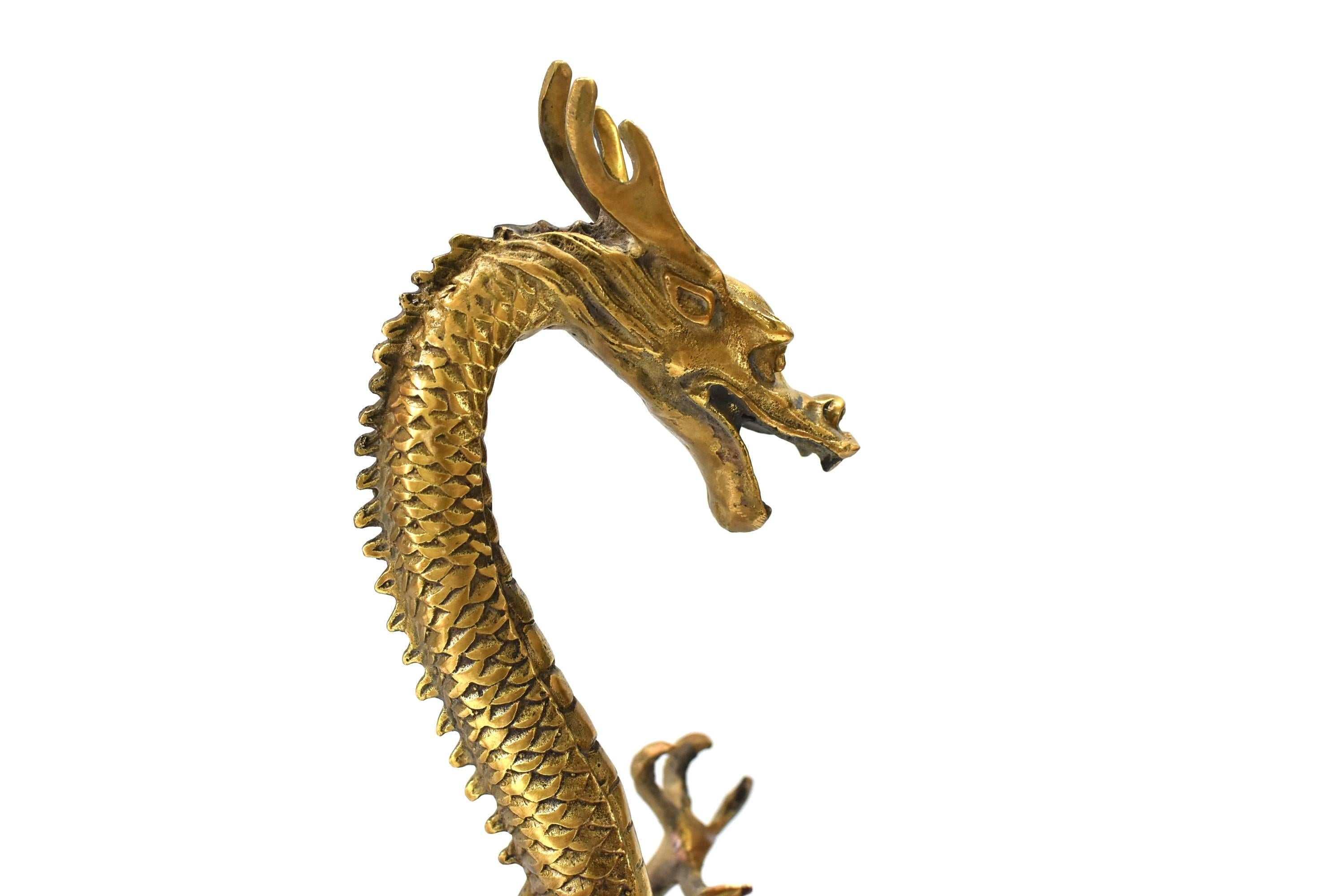 20th Century Unique Brass Dragon, Large Standing