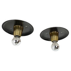 unique brass spot Gino Ponti Style wall Ceiling Light Flushmount Italy 1950s