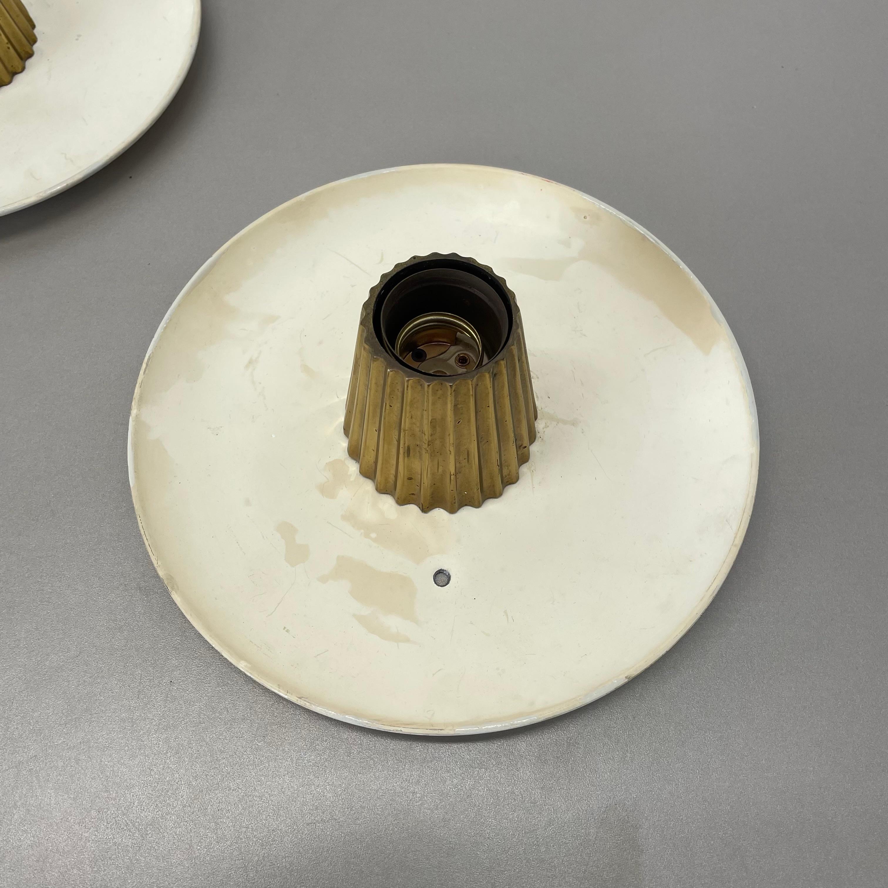 unique spot en laiton Gino Sarfatti Style plafonnier mural Flushmount Italie 1950s en vente 4