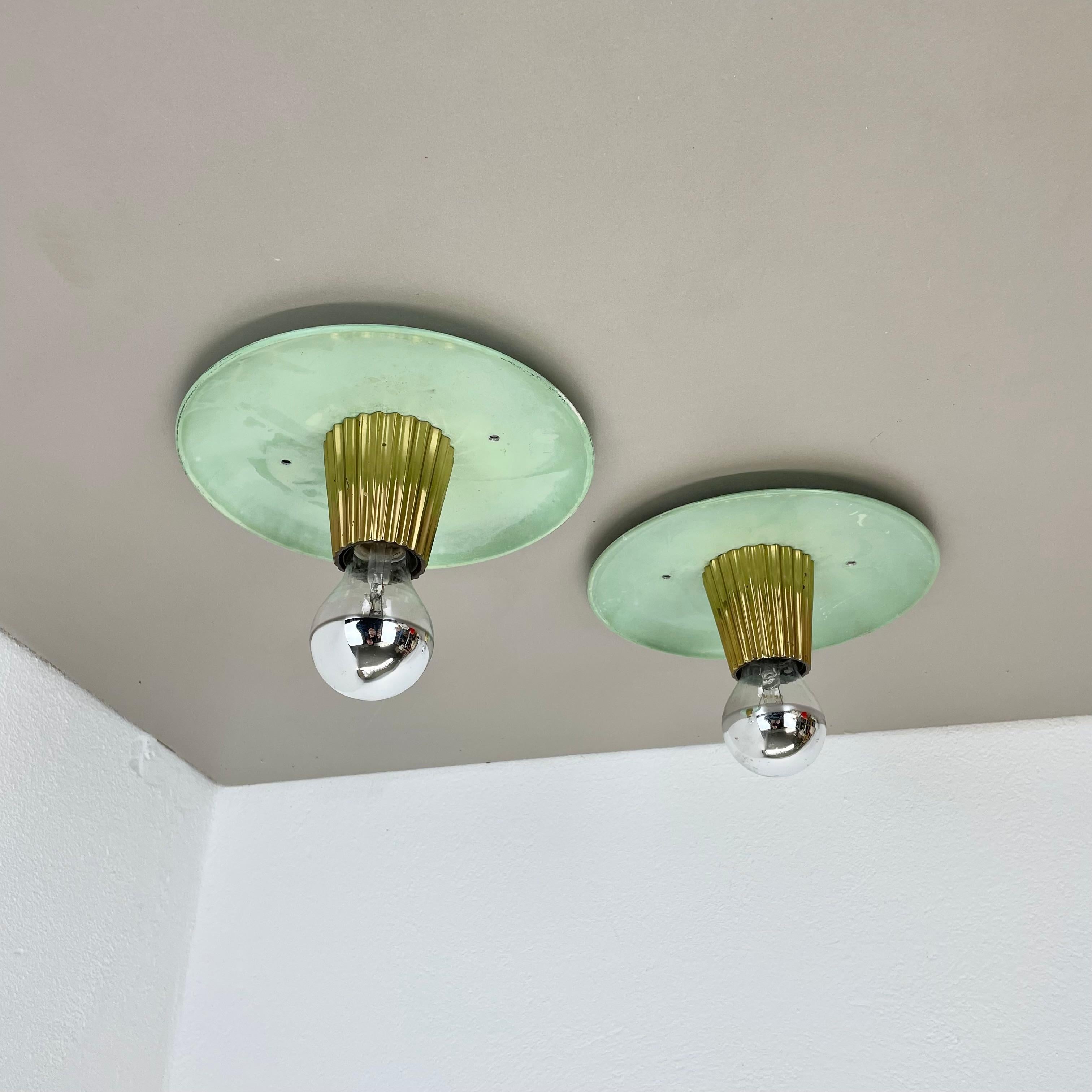 unico spot in ottone STILNOVO Style parete Plafoniera Flushmount Italia 1950s in vendita 12