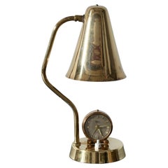 Unique Brass Table Lamp with Alarm Clock