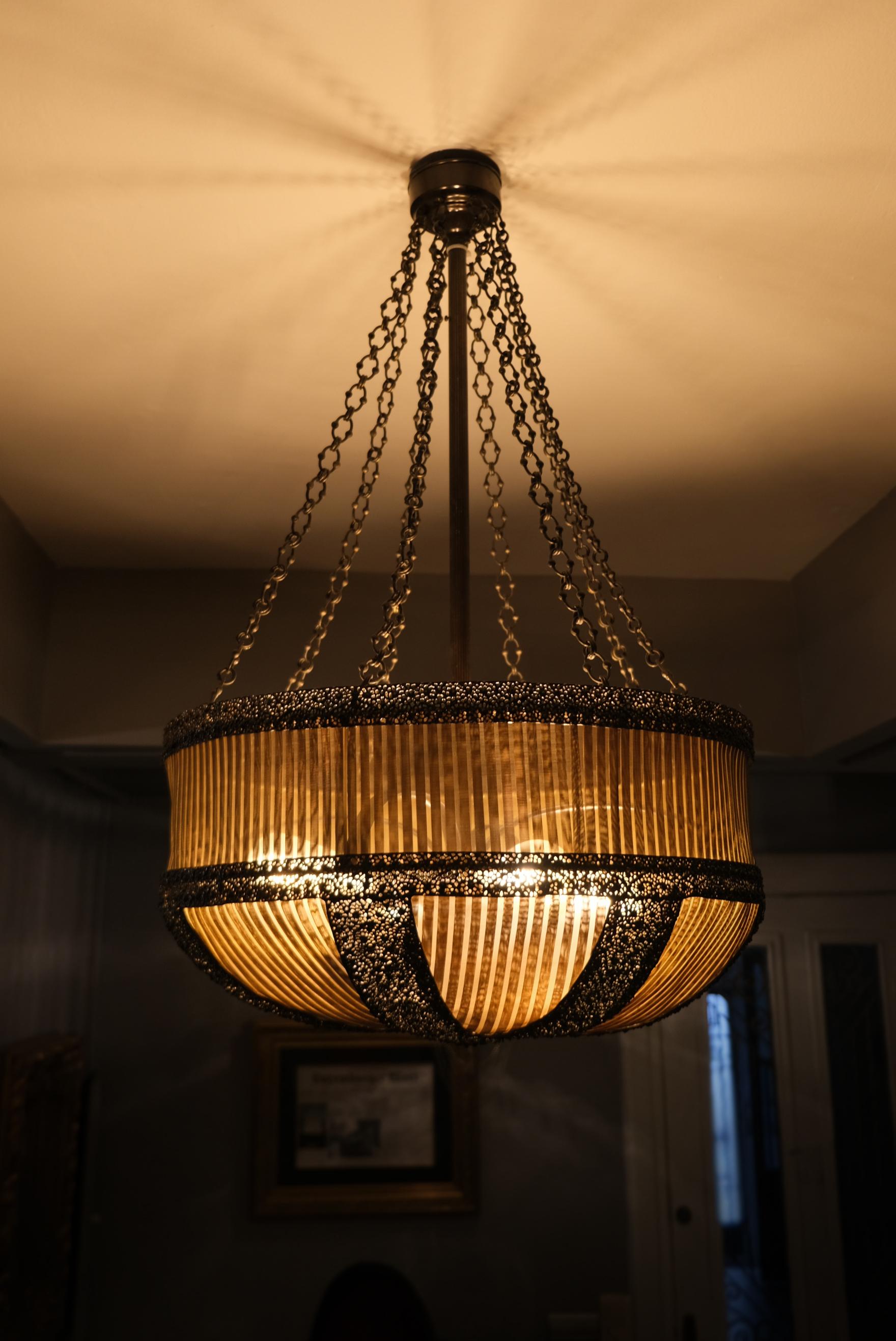 Hand-Crafted Unique bronze chandelier, patina bronze, by Palena Furniture For Sale