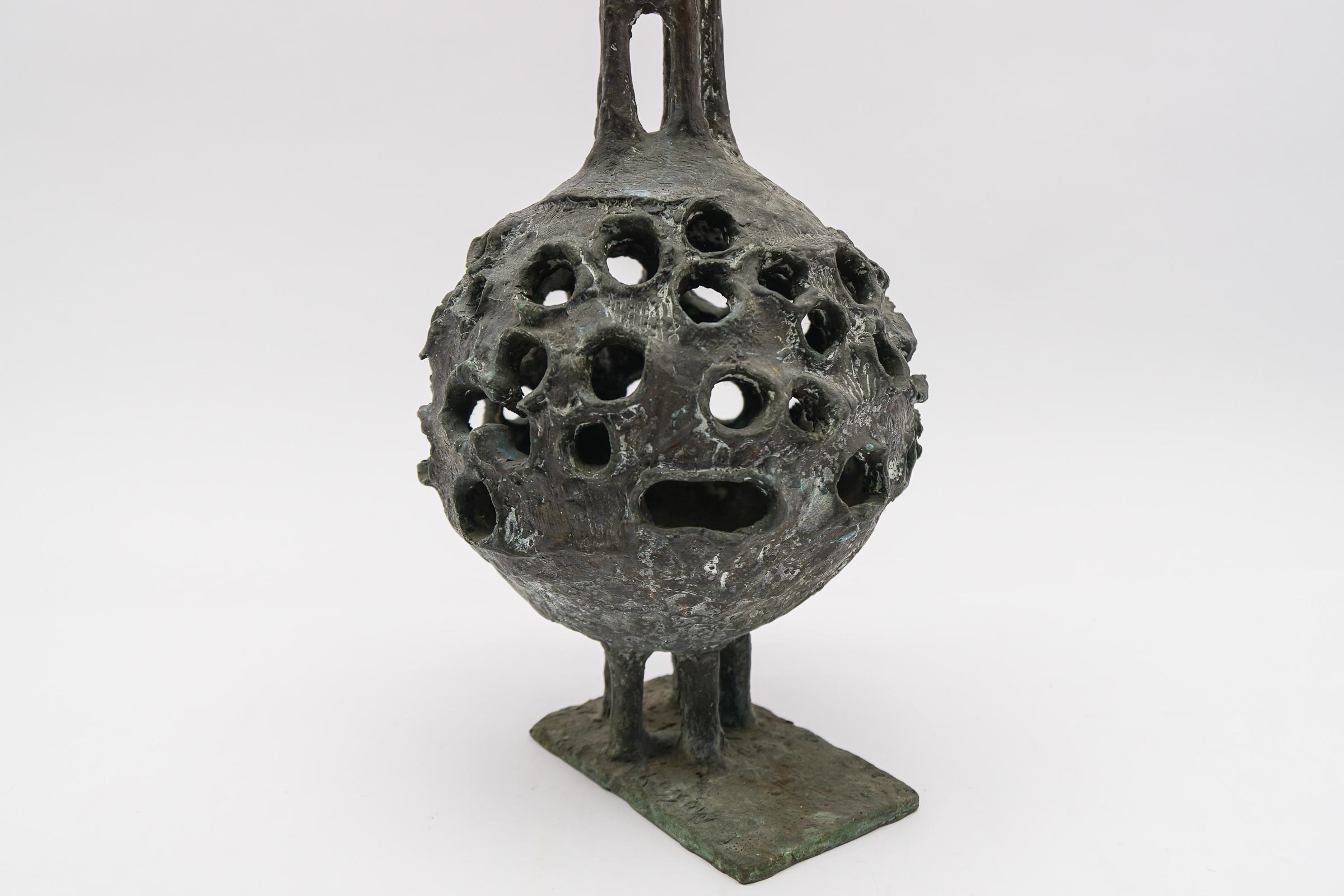 Late 20th Century Unique Bronze Design of the Ball Fountain from Nuremberg by Günther Rossow For Sale