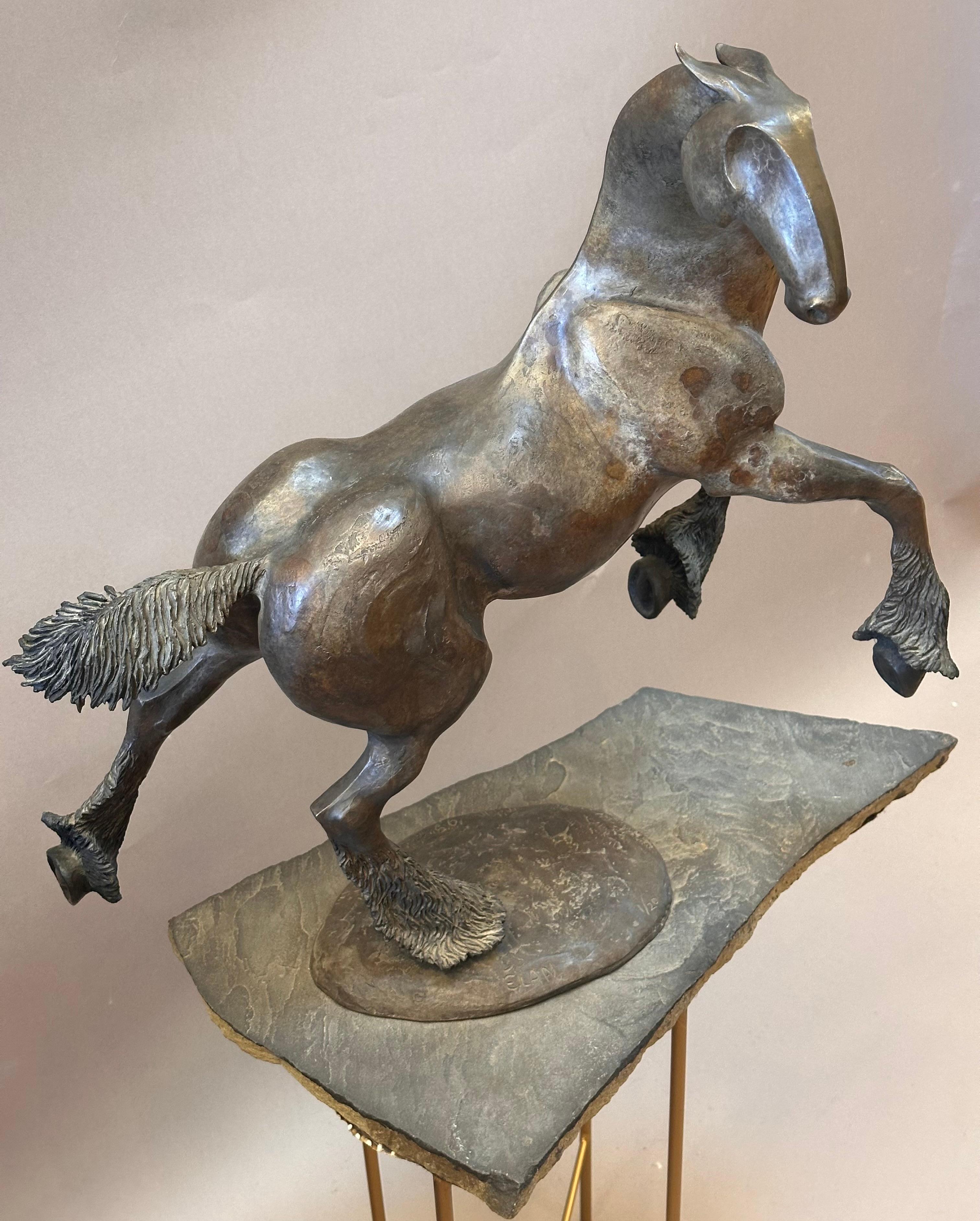 American Unique Bronze Horse Sculpture by Tahna cast 1999 Titled “Elan” For Sale