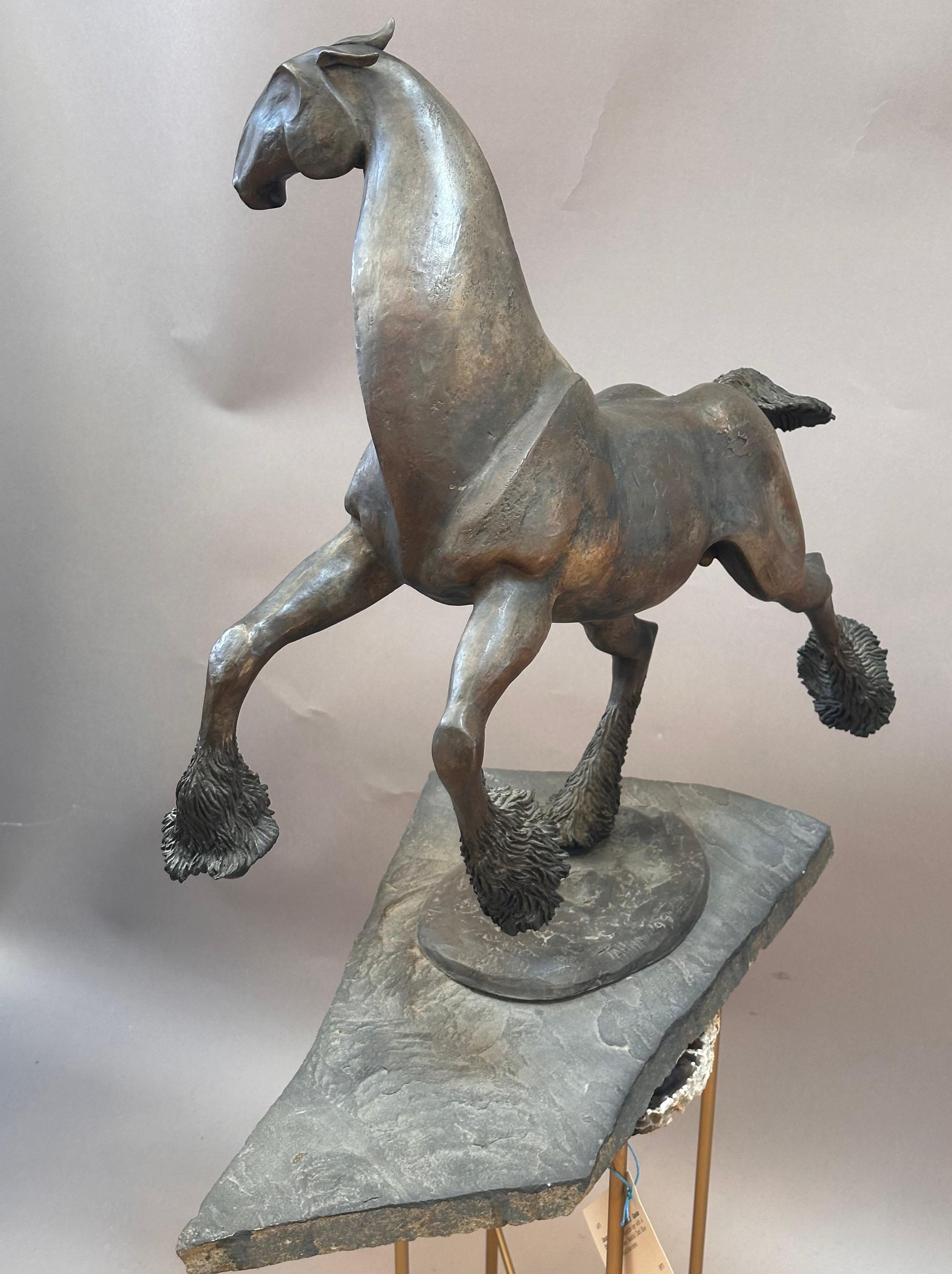 Cast Unique Bronze Horse Sculpture by Tahna cast 1999 Titled “Elan” For Sale